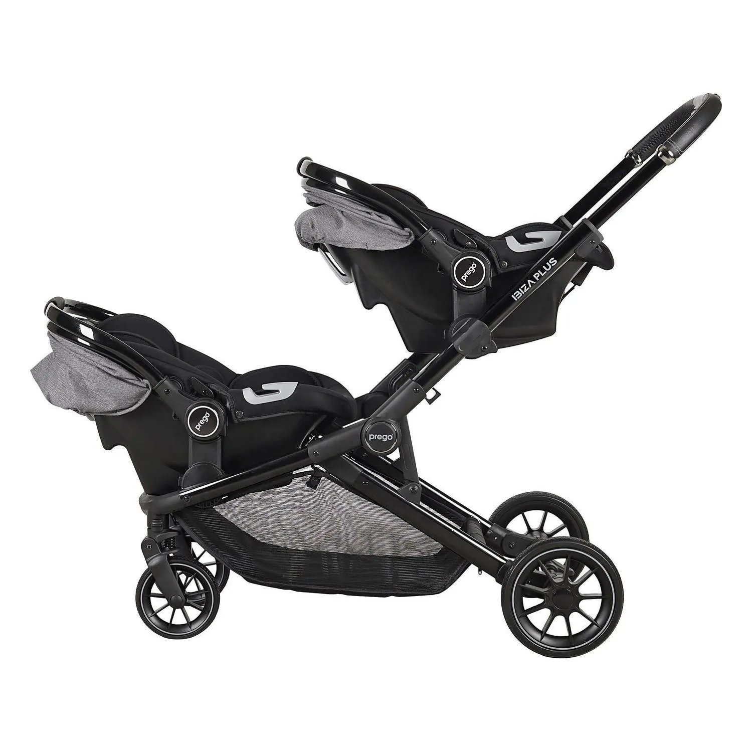 Prego 2223 Ibiza Plus Travel Sistem İkiz Bebek Arabası Gri