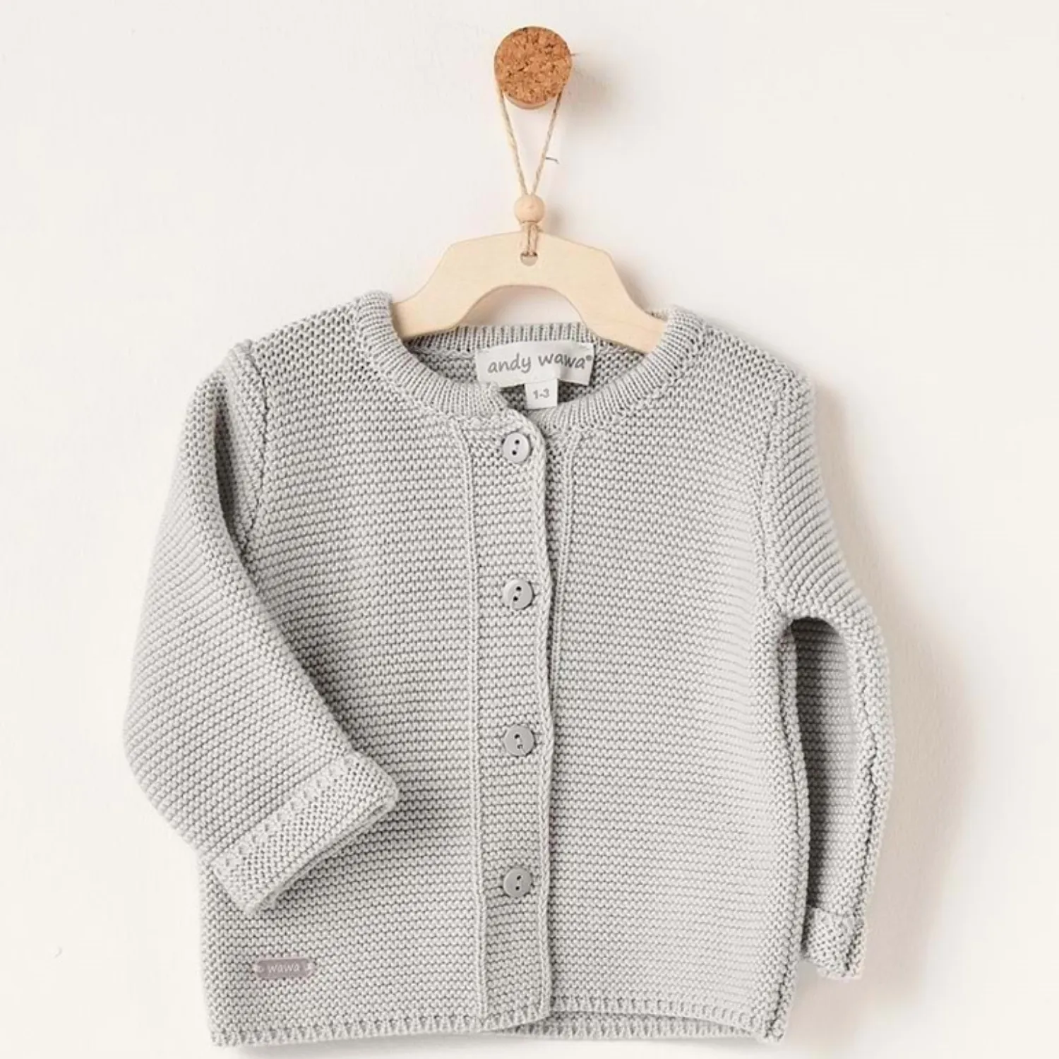 Andy Wawa Ceket Triko Basic  Gri Melanj