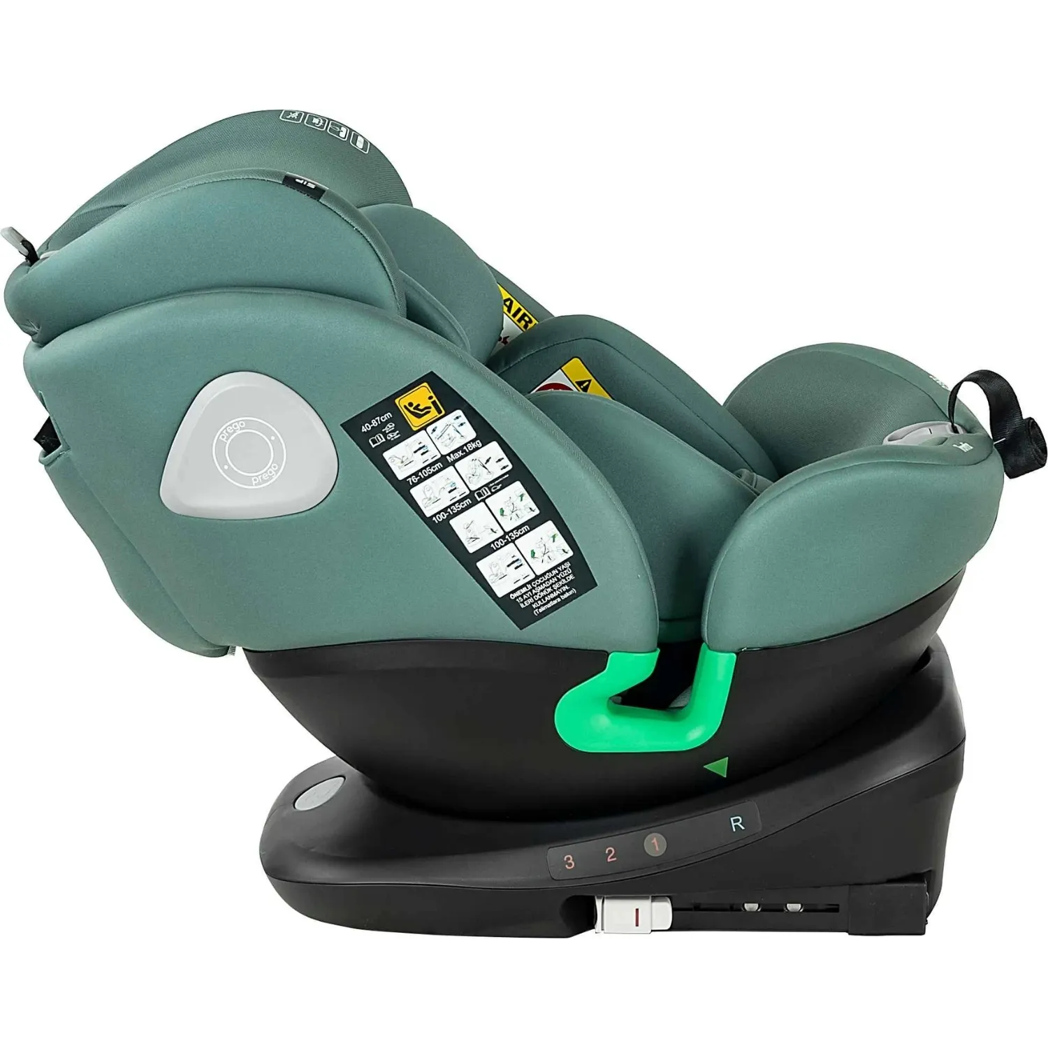 Prego Q9004 Tronfix I-Size Oto Koltuğu 0-36 Kg Yeşil