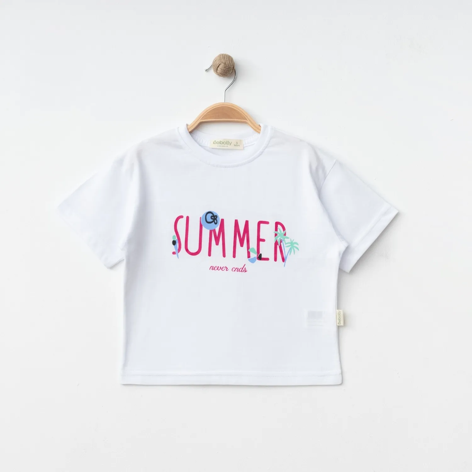 Bebolly T-Shirt Summer Baskılı Beyaz
