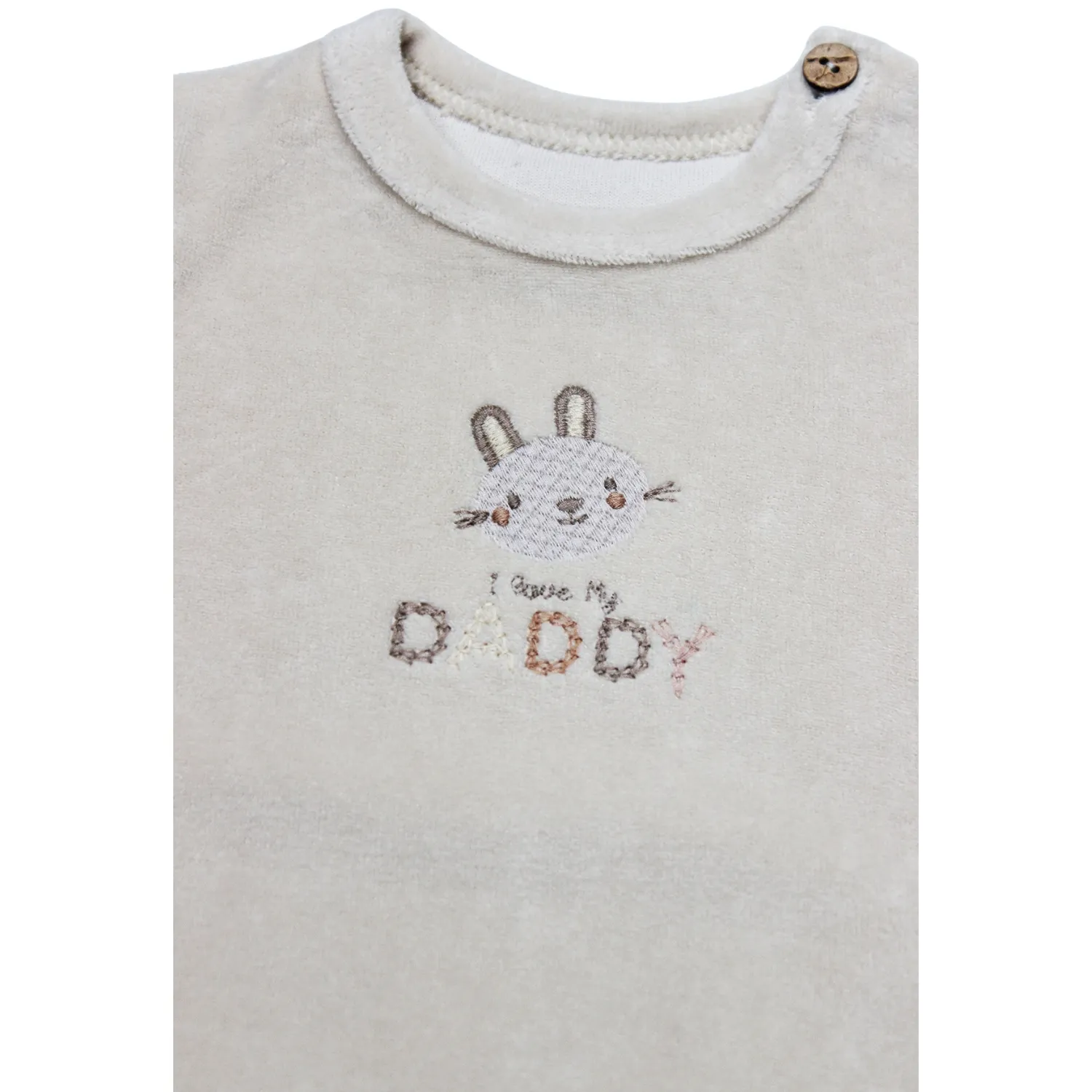 Bistyle 2li Takım Kadife I Love Daddy Bej - Turuncu
