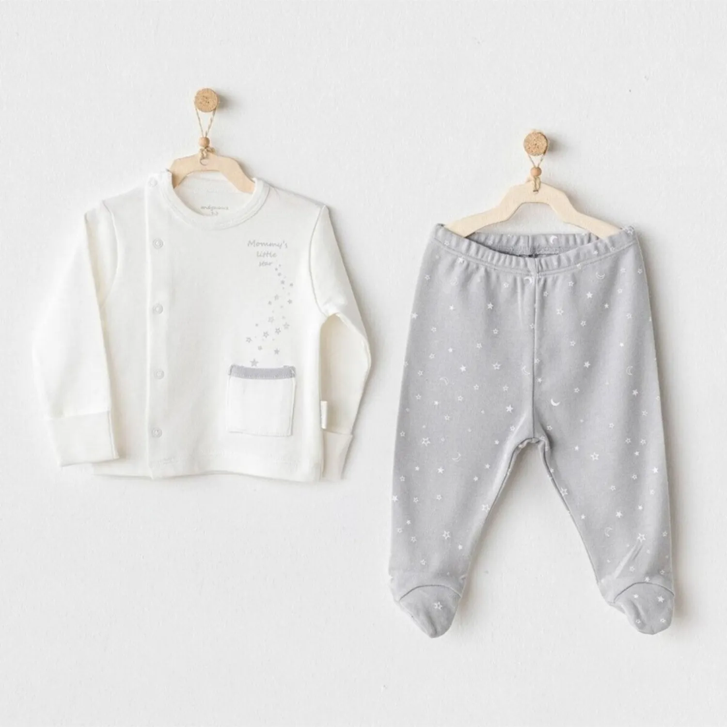 Andy Wawa Zıbın Takımı 2li Mommy's Little Star Gri