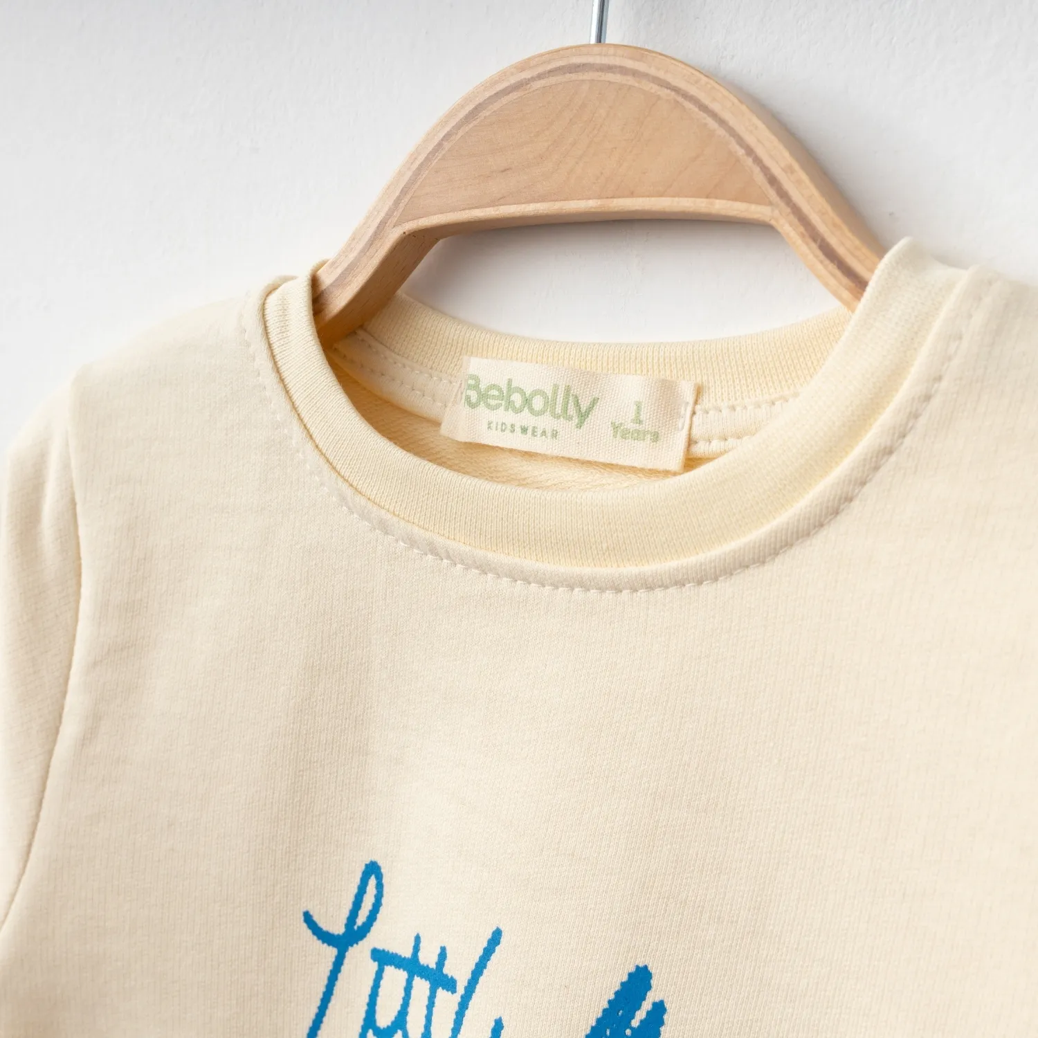 Bebolly Sweatshirt Littlimu Baskılı Bej