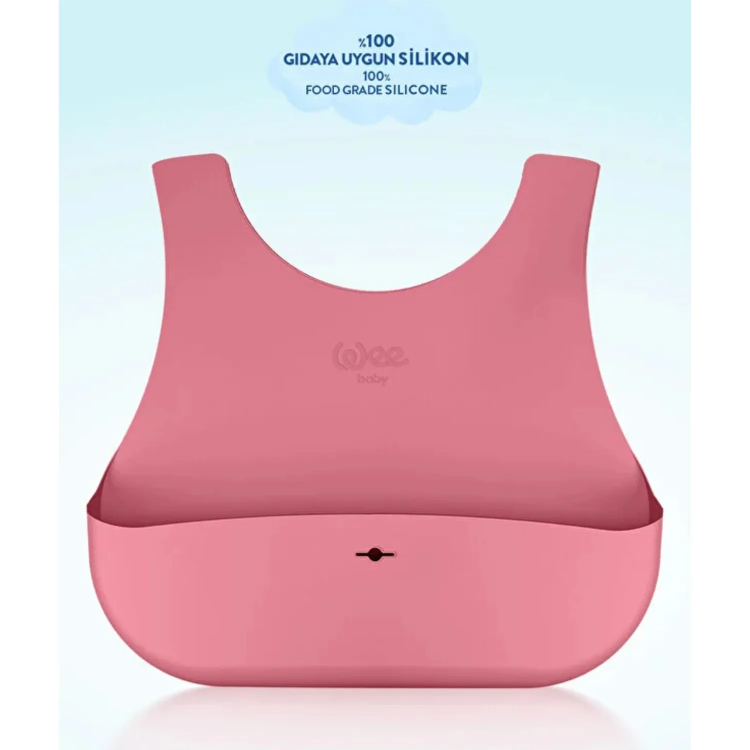 Wee Baby Nanninom Silikon Mama Önlüğü Pembe