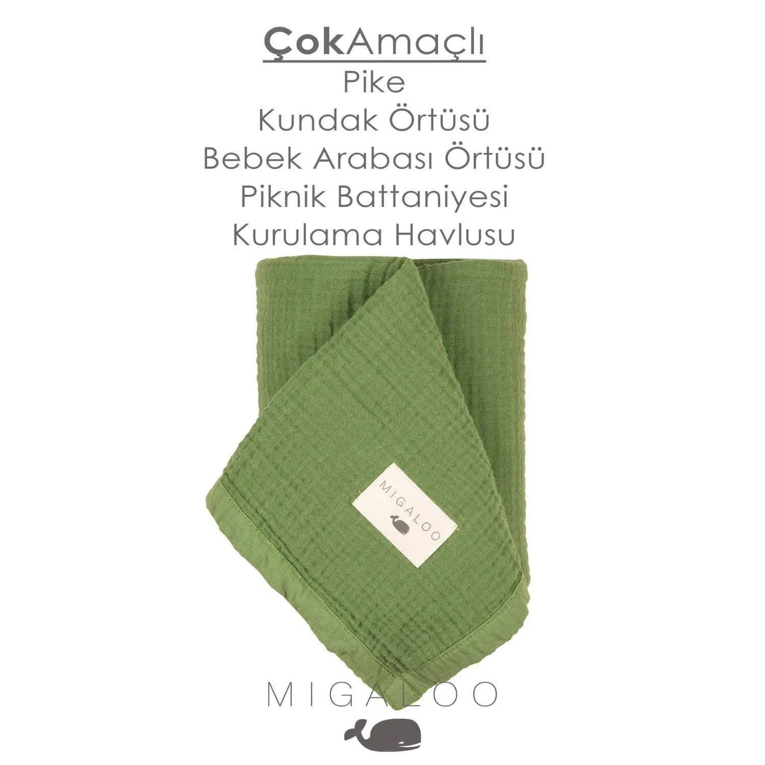 Mixi Baby Müslin Örtü Dört Katlı 90x120 cm Yeşil