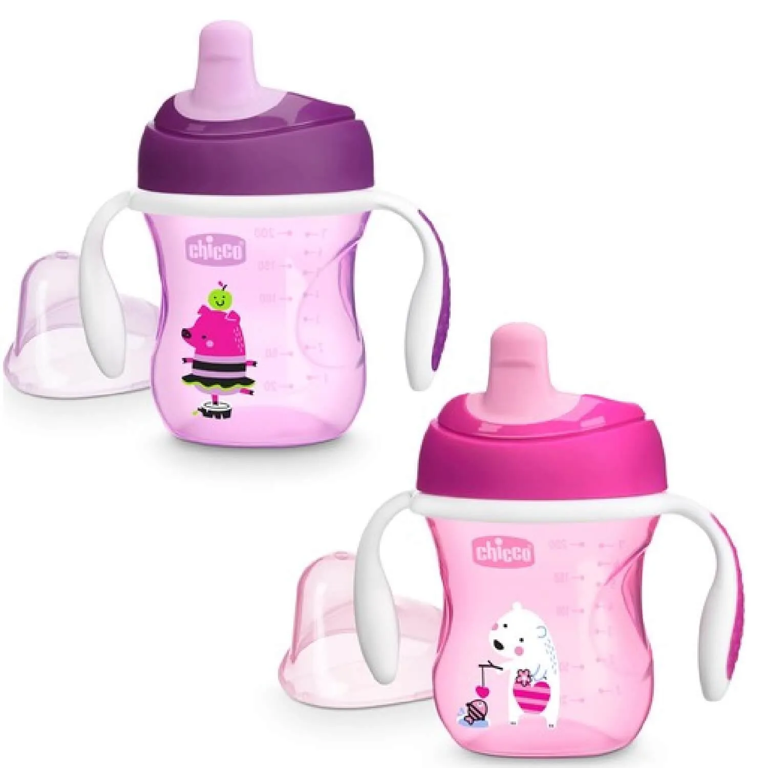 Chicco Yarı Yumuşak Uçlu Alıştırma Bardağı 6+ Ay Kız