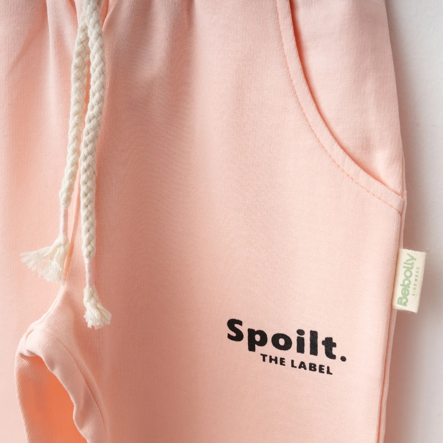 Bebolly Eşofman Altı Spoilt Baskılı Pudra