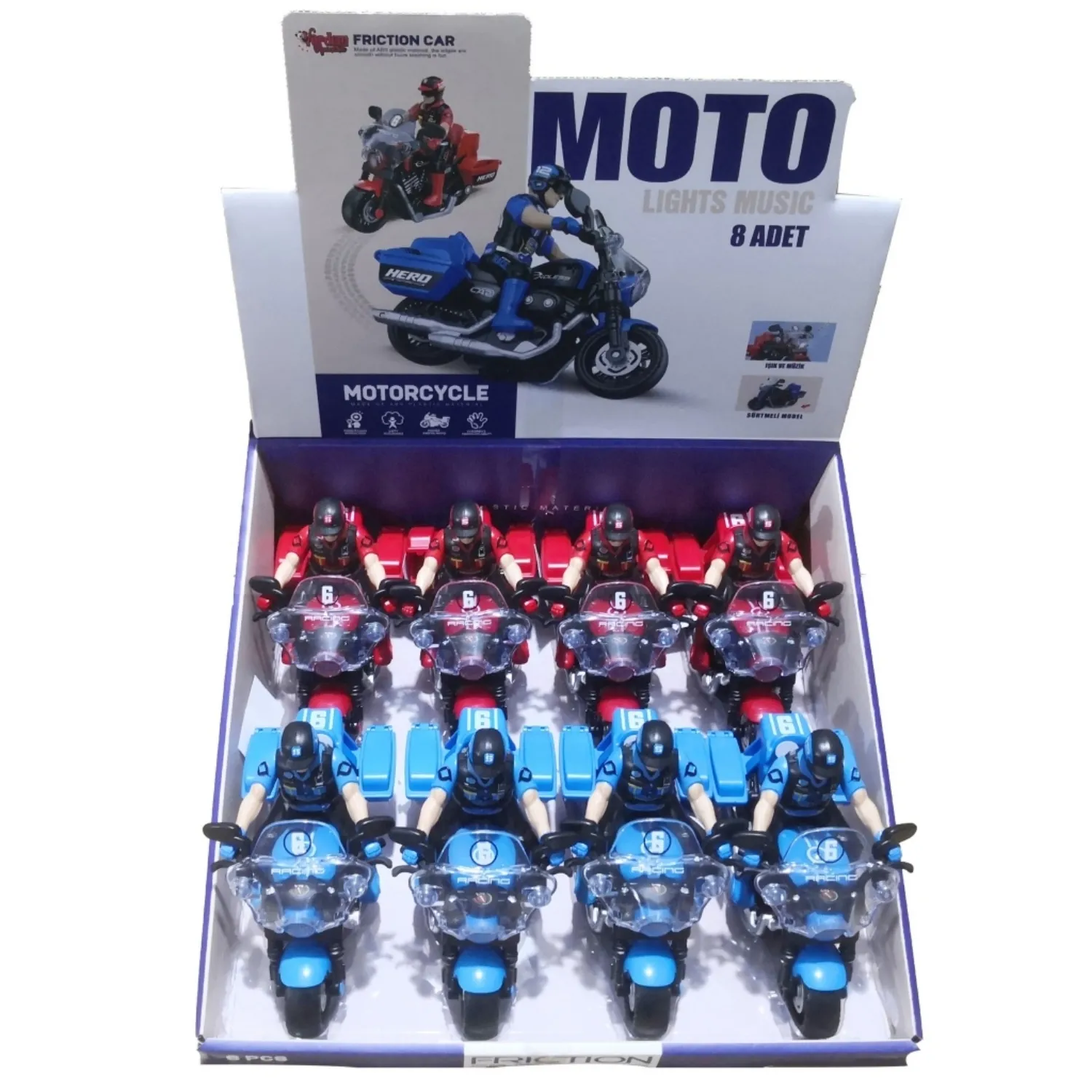 Vardem Sürtmeli Işıklı ve Müzikli Adamlı Kahraman Motosiklet