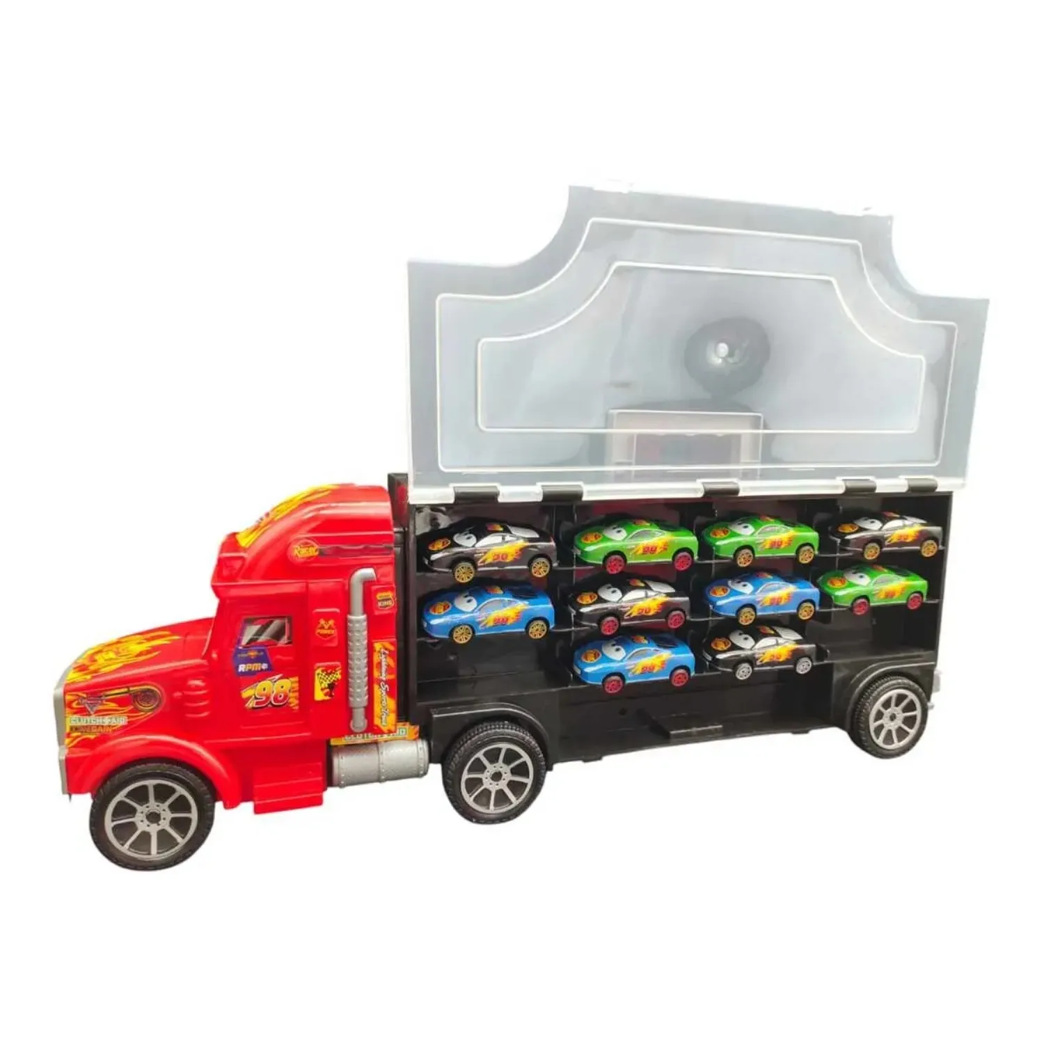 Toysan Bıg Truck Racer Garaje 10 Metal Cars