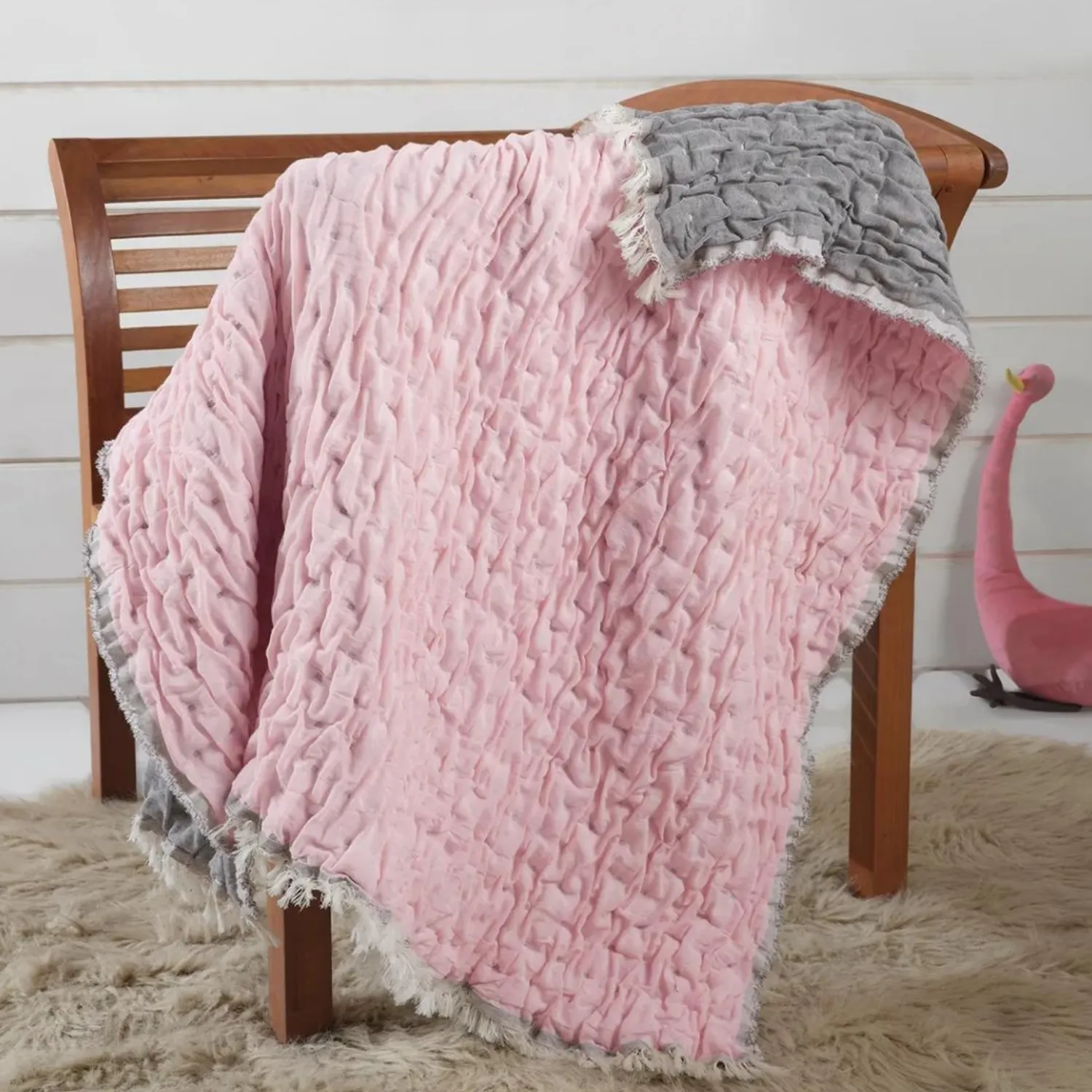 Mixi Baby Müslin Örtü İçi Dolgulu Pembe