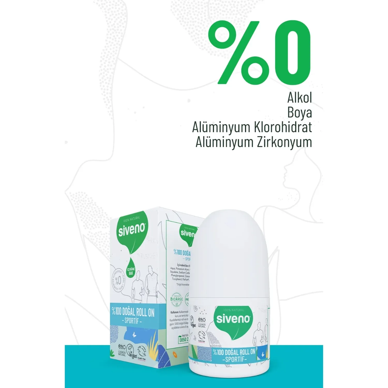 Siveno %100 Doğal Roll-On Sportive 50 ml 
