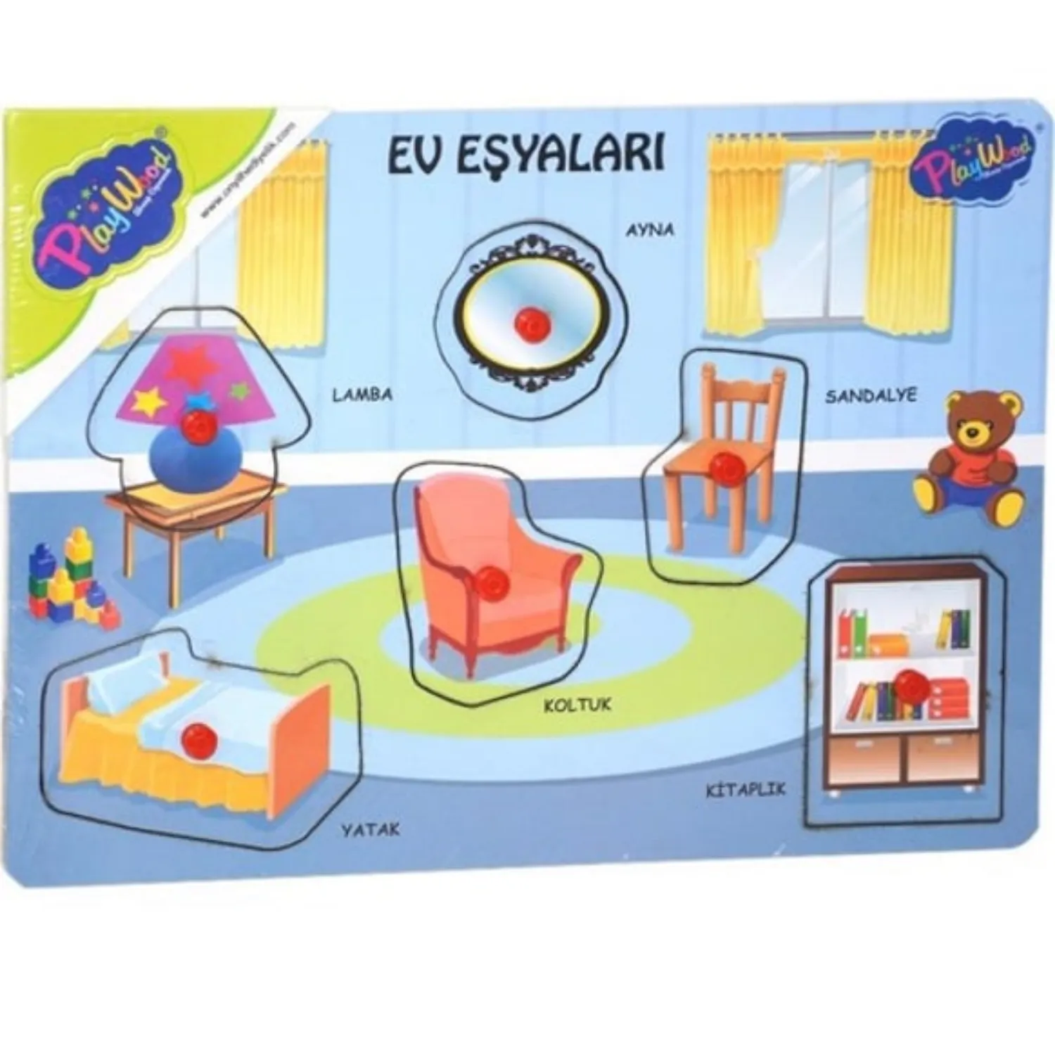 Playwood Ahşap Tutmalı Ev Eşyaları