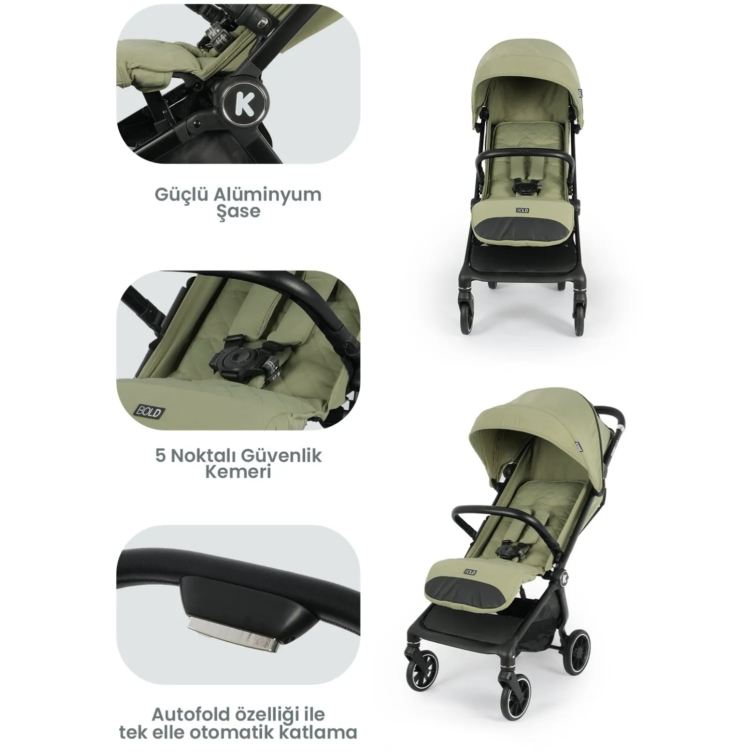 Kanz Bold Bebek Arabası Forest Green