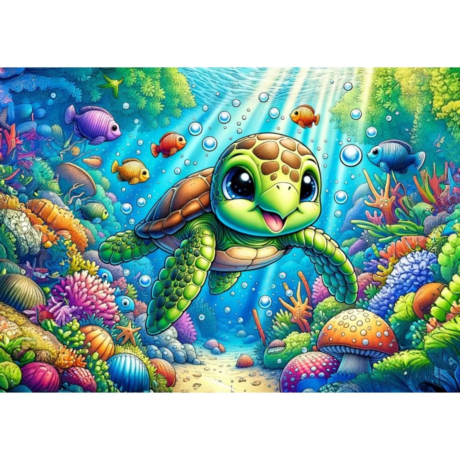 Art Çocuk Sevimli Deniz Kaplumbağası 25 Parça Puzzle