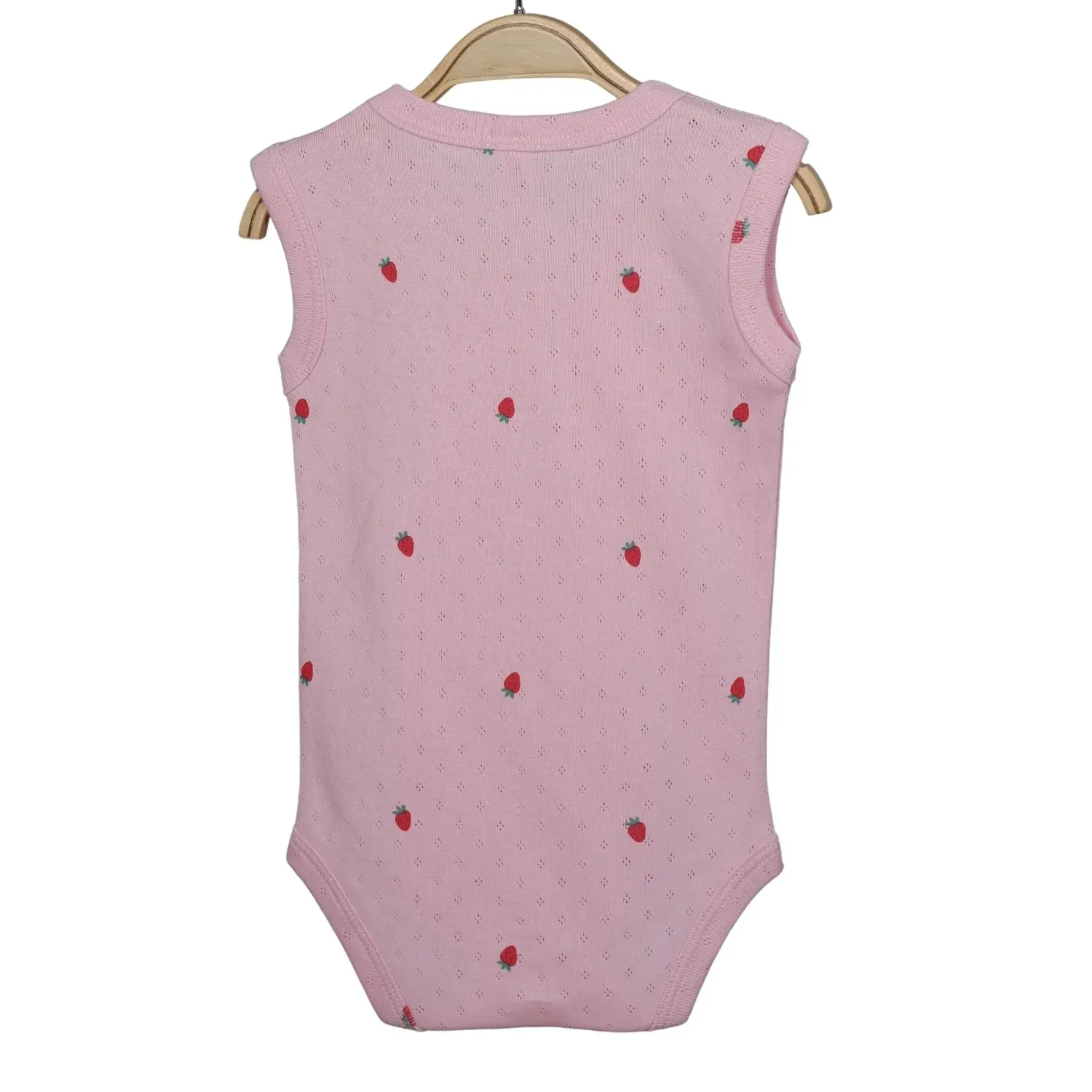 Hvc Bebek Atlet Body Jakarlı Pamuklu Meyve Desenli Çilek Çıtçıtlı Zıbın Pembe 5'li Set Kız Bebek 