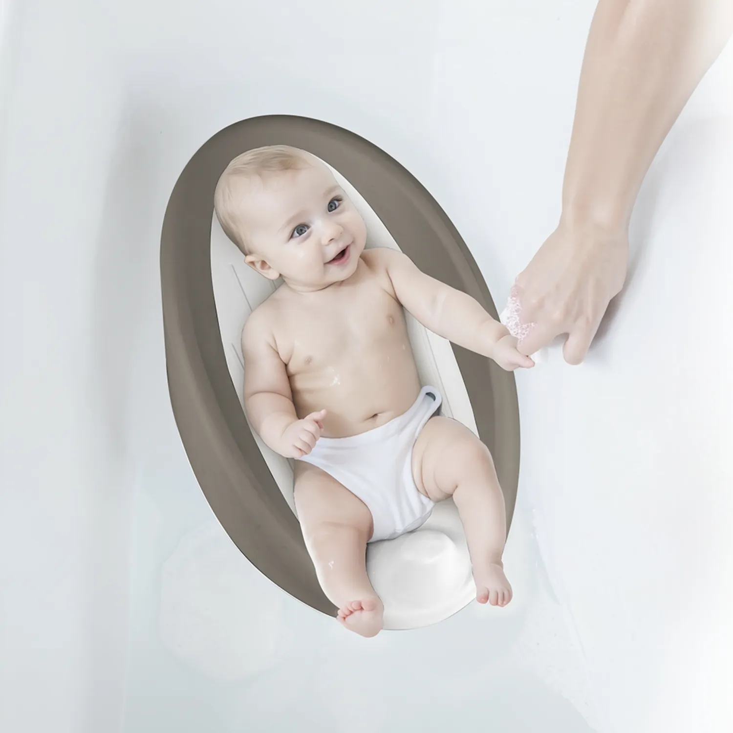 Dolu Nuve Çocuk Banyo Sırt Desteği Gri