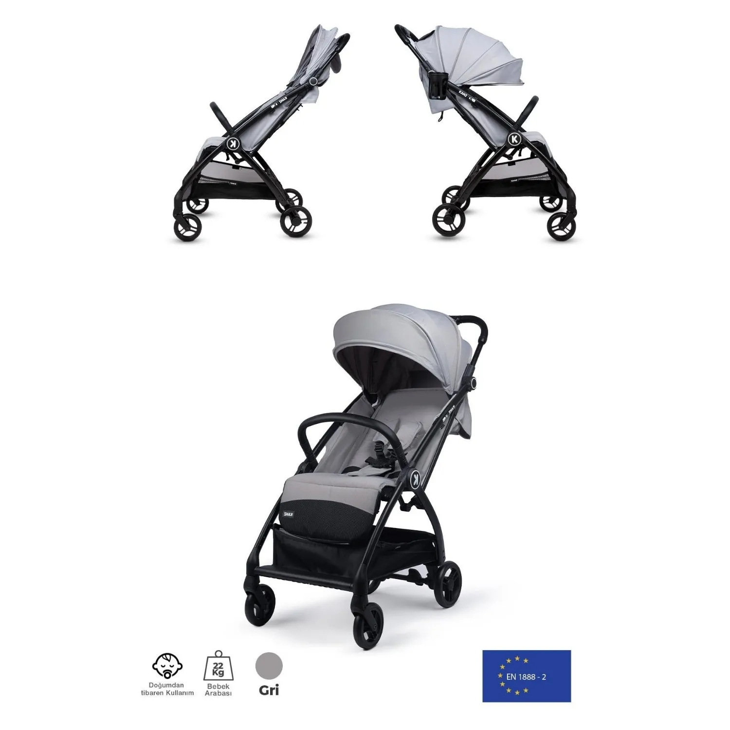 Kanz XFlop Bebek Arabası Ultimate Grey
