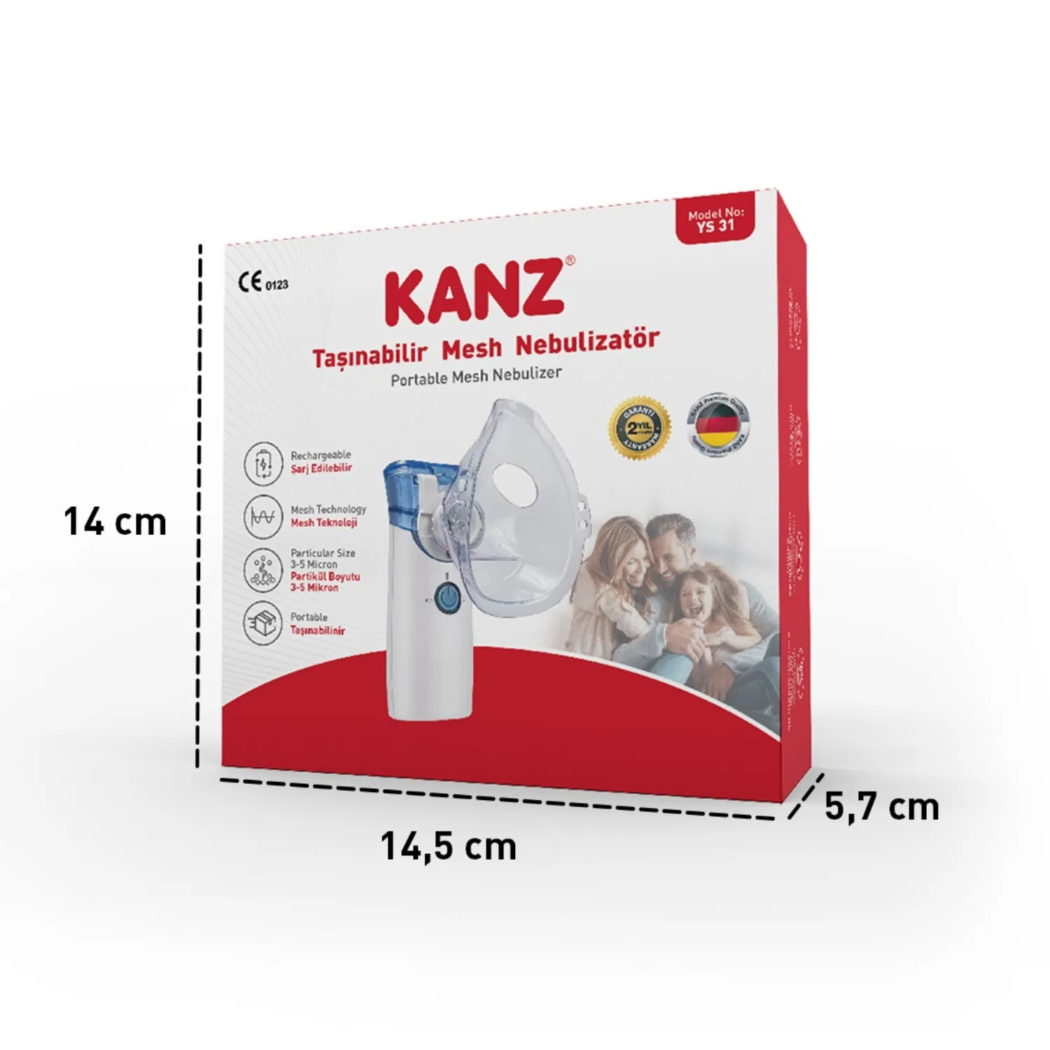 Kanz Taşınabilir Mesh Nebülizatör Şarjlı