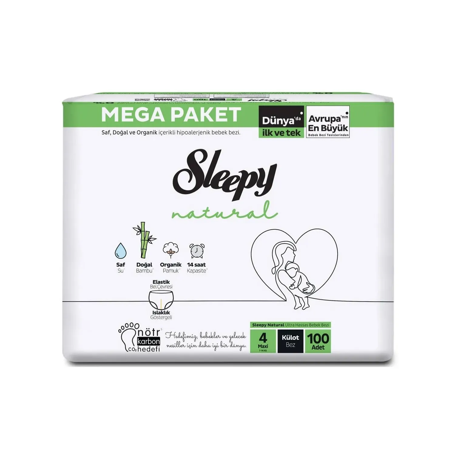 Sleepy Natural Külot Bebek Bezi 4 Numara Maxi 100lü Mega Paket