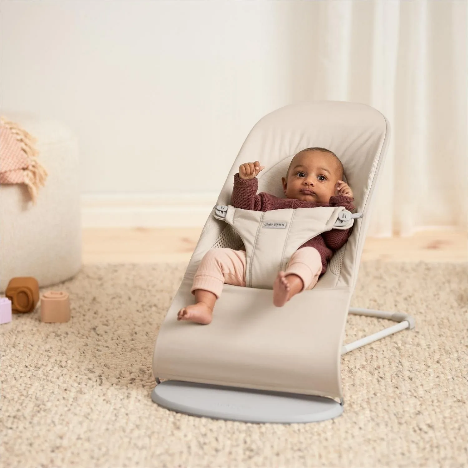 Babybjörn Balance Soft Ana Kucağı Oyuncaklı Woven Cotton Jersey Tri Fabric Light Beige