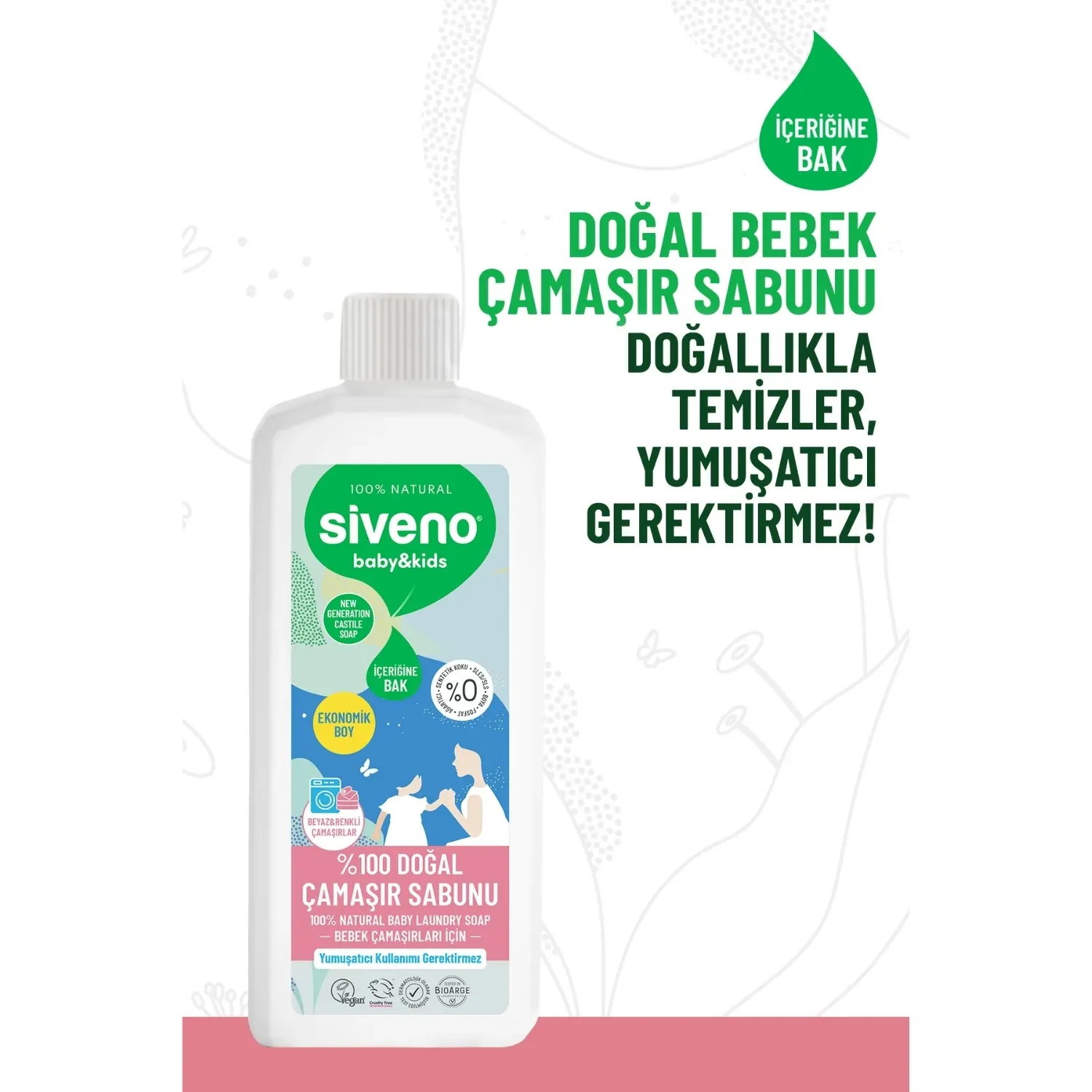 Siveno Baby Doğal Bebek Çamaşır Sabunu 1 lt