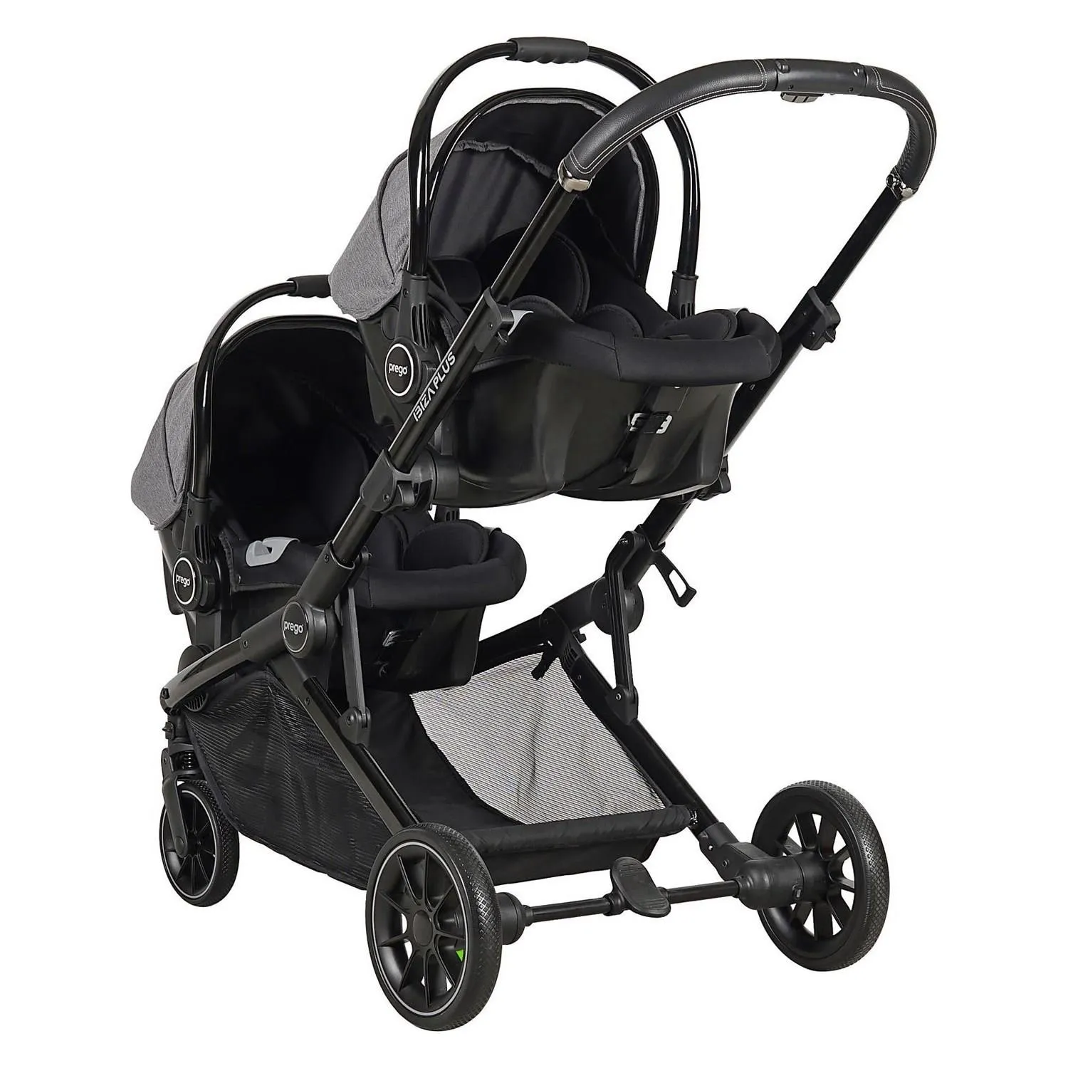 Prego 2223 Ibiza Plus Travel Sistem İkiz Bebek Arabası Gri