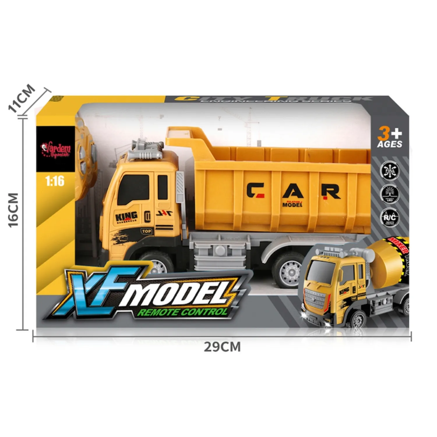 Vardem Kutulu Uzaktan Kumandalı Full Fonksiyon Şarjlı 1:16 XF Model İş Kamyonu Vardem Kutulu Uzaktan Kumandalı Full Fonksiyon Şarjlı 1:16 XF Model İş Kamyonu
