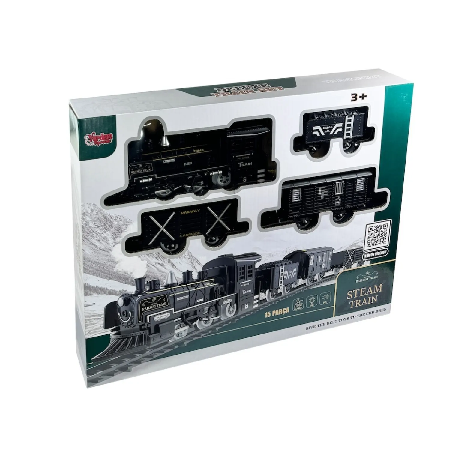 Vardem Işıklı ve Sesli Buhar Çıkartan Tren Set 15 Parça 