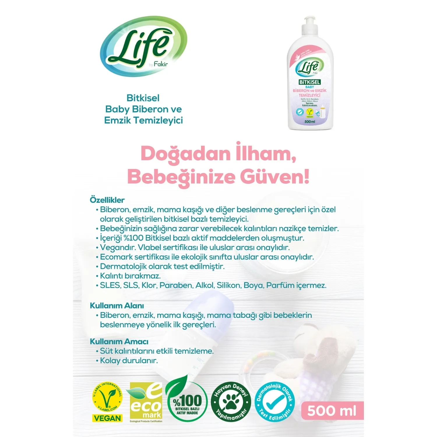 Life by Fakir Biberon Temizleyici 500ml Life by Fakir Biberon Temizleyici 500ml