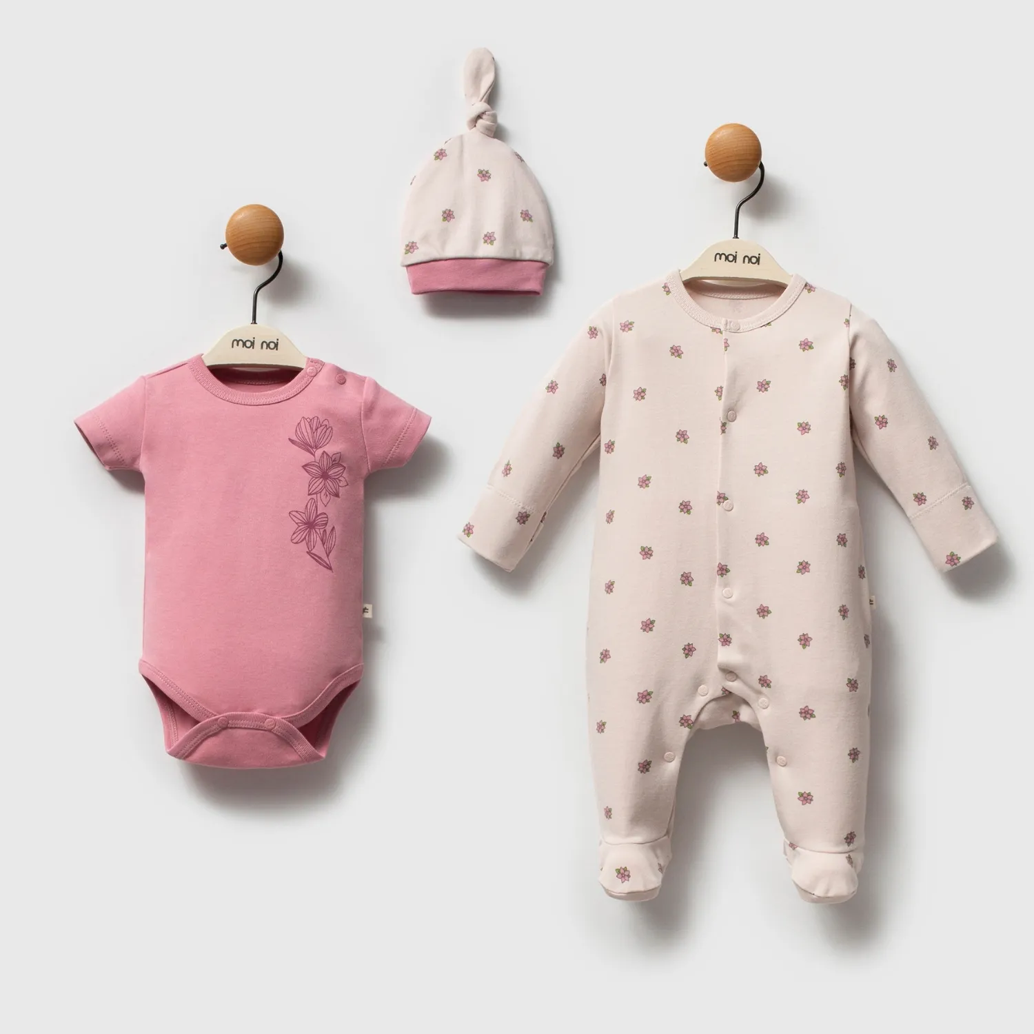 Moi Noi Tulum Takımı 3lü Flowers Mürdüm