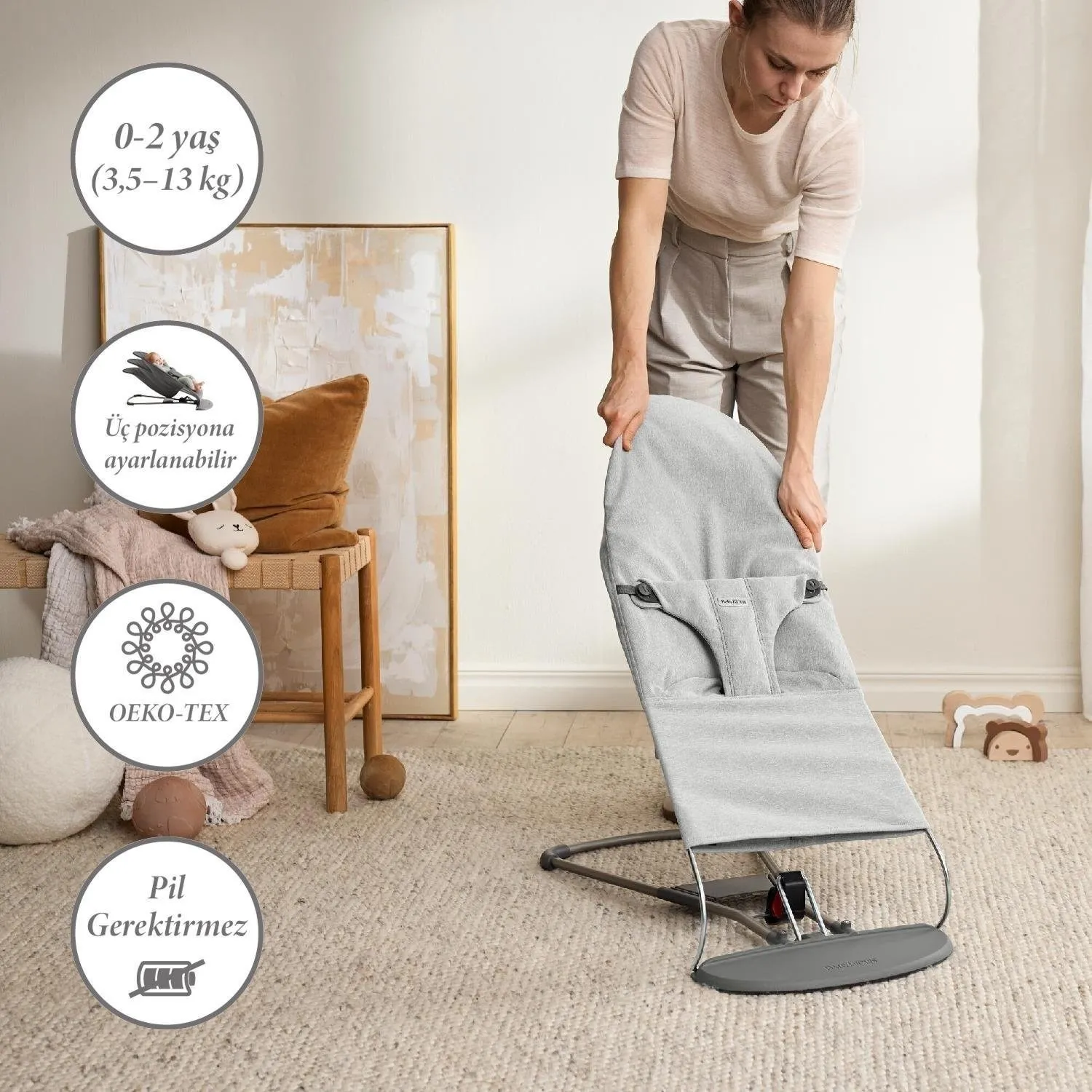 Babybjörn Balance Bliss Ana Kucağı Woven Melange Light Grey