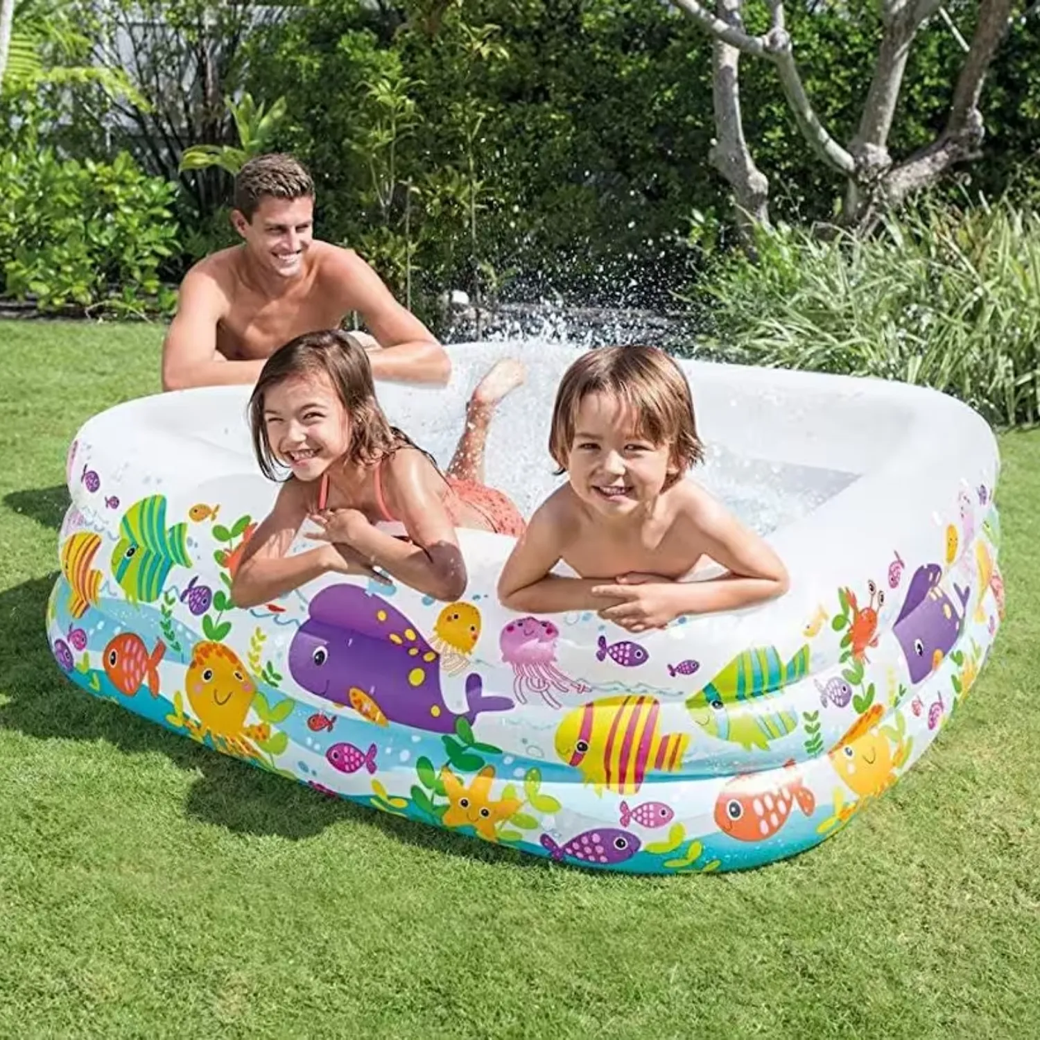 Intex Deniz Desenli 3 Bölme Çocuk Şişme Havuz 159 cm