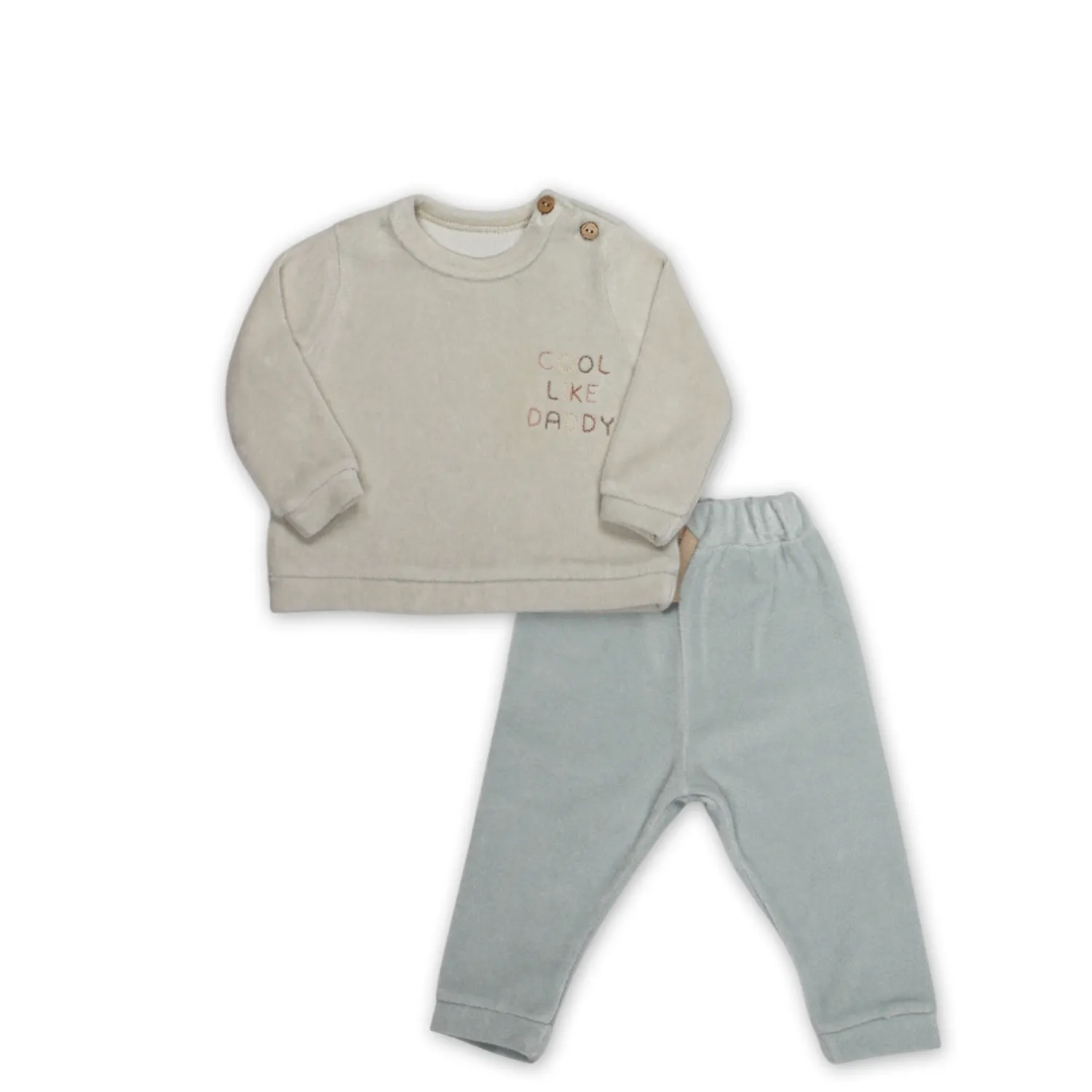 Bistyle 2li Takım Kadife Cool Daddy Bej - Mint