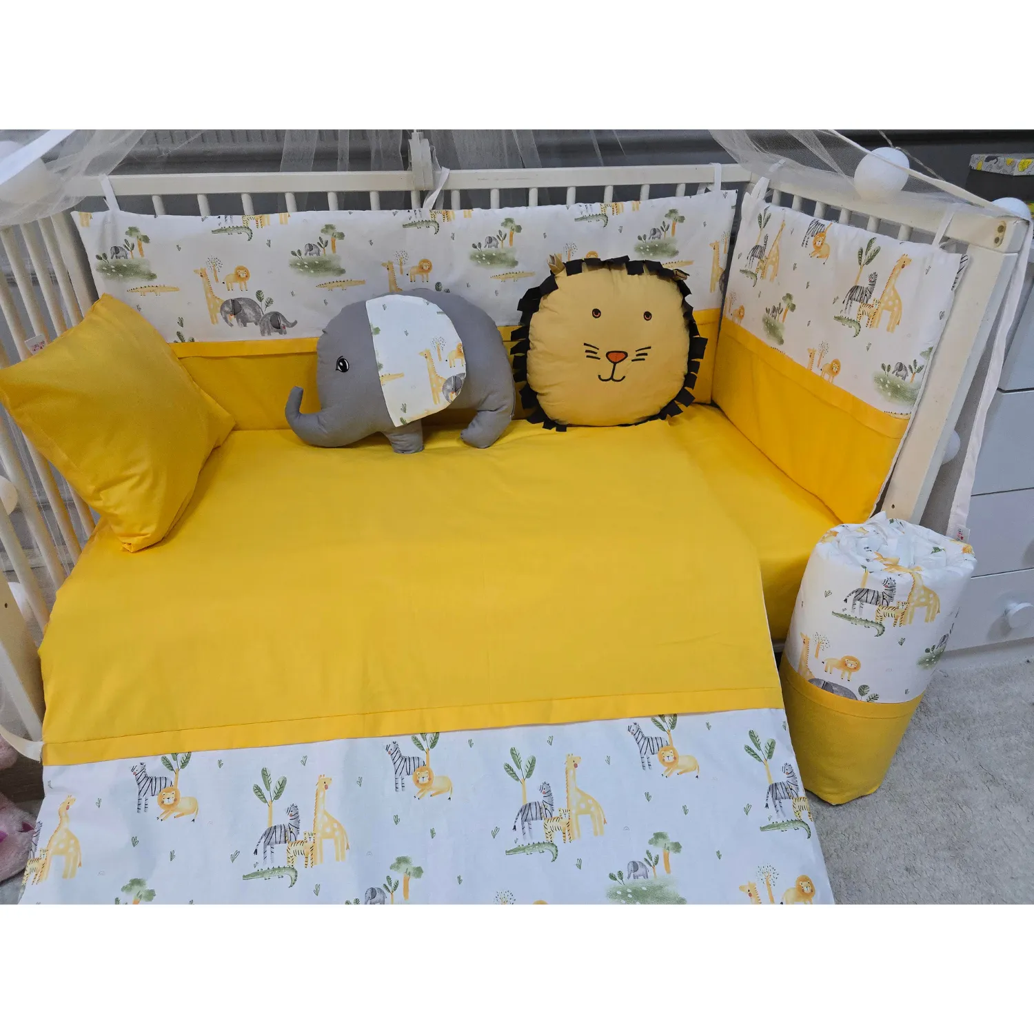 Yuar Baby Yan Duvarlı Beşik Uyku Seti Sarı Amazon
