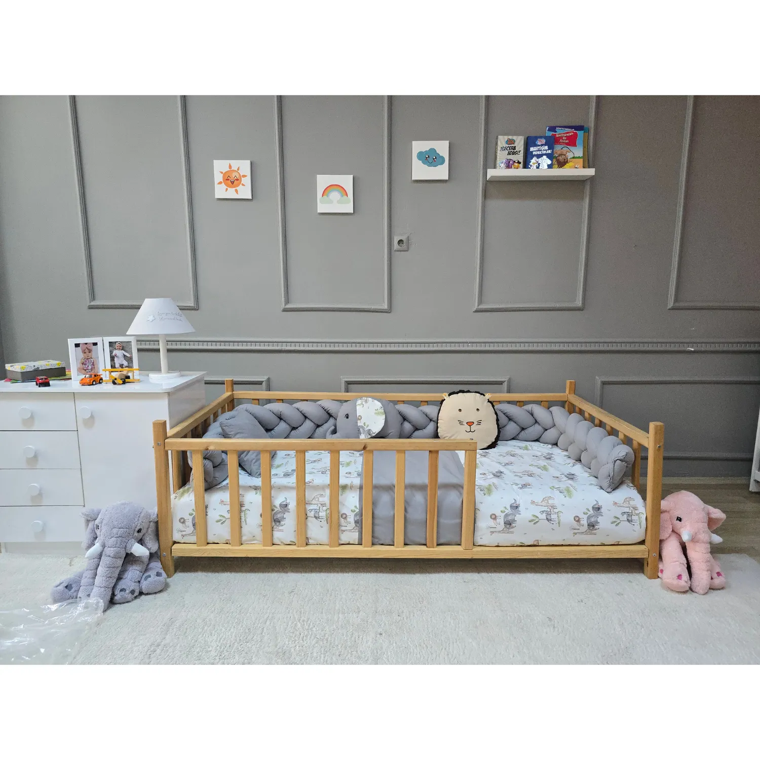Yuar Baby Motessori Örgü Uyku Seti Gri Amazon