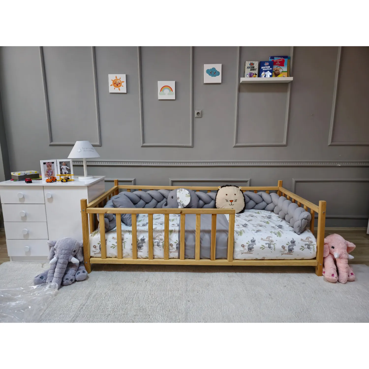 Yuar Baby Motessori Örgü Uyku Seti Gri Amazon