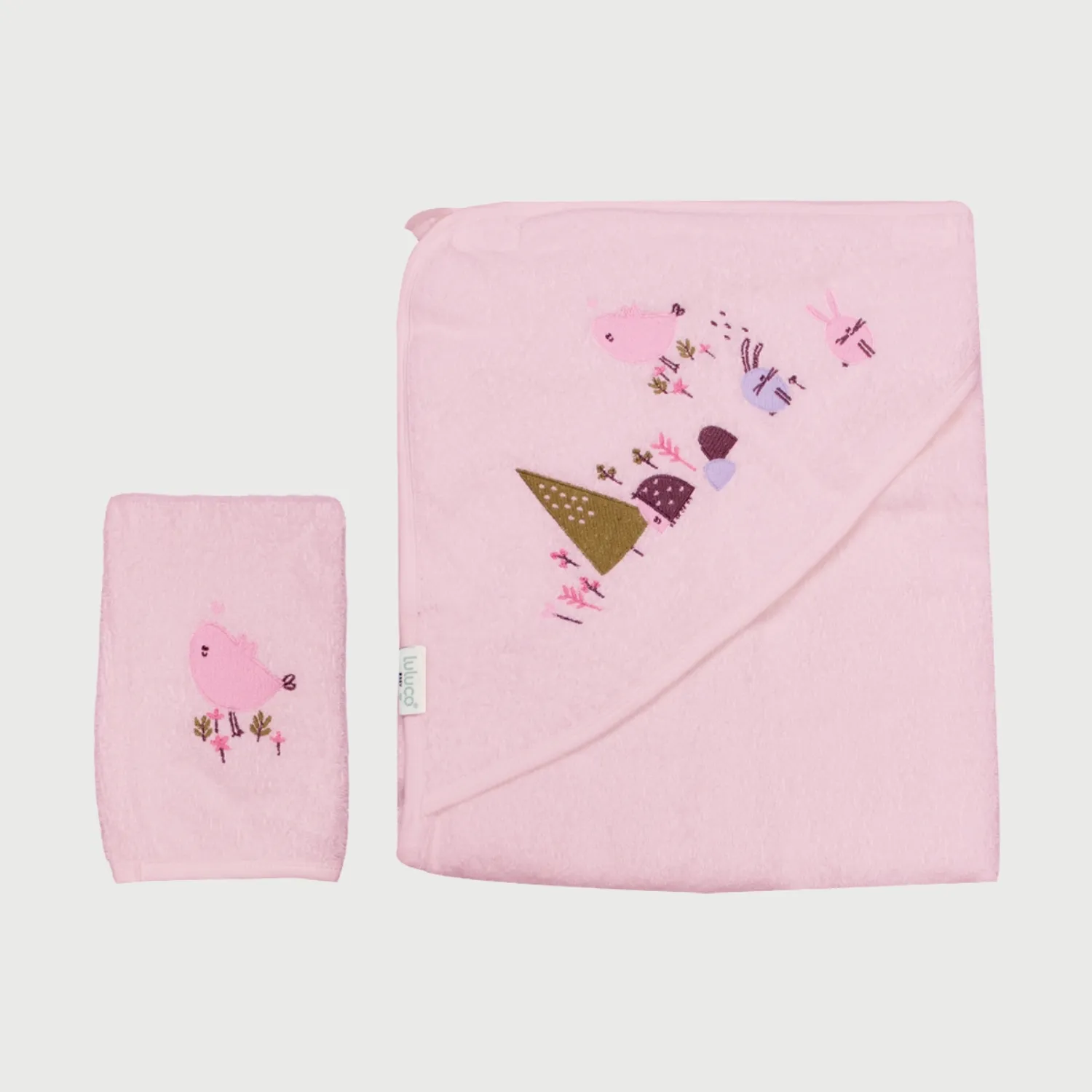 Bistyle Havlu Luluco Rabbit And Friends 75x75cm Pembe