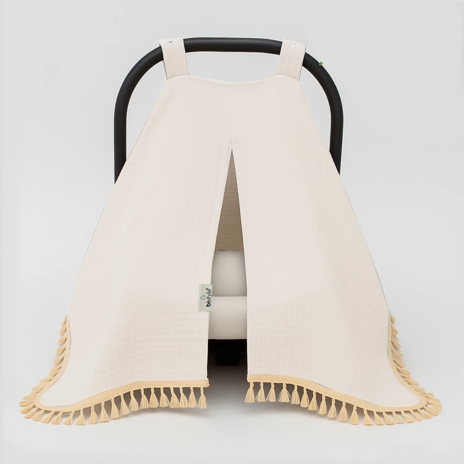 Bistyle Müslin Puset Yüz Örtüsü Püsküllü Ekru Bistyle Müslin Puset Yüz Örtüsü Püsküllü Ekru