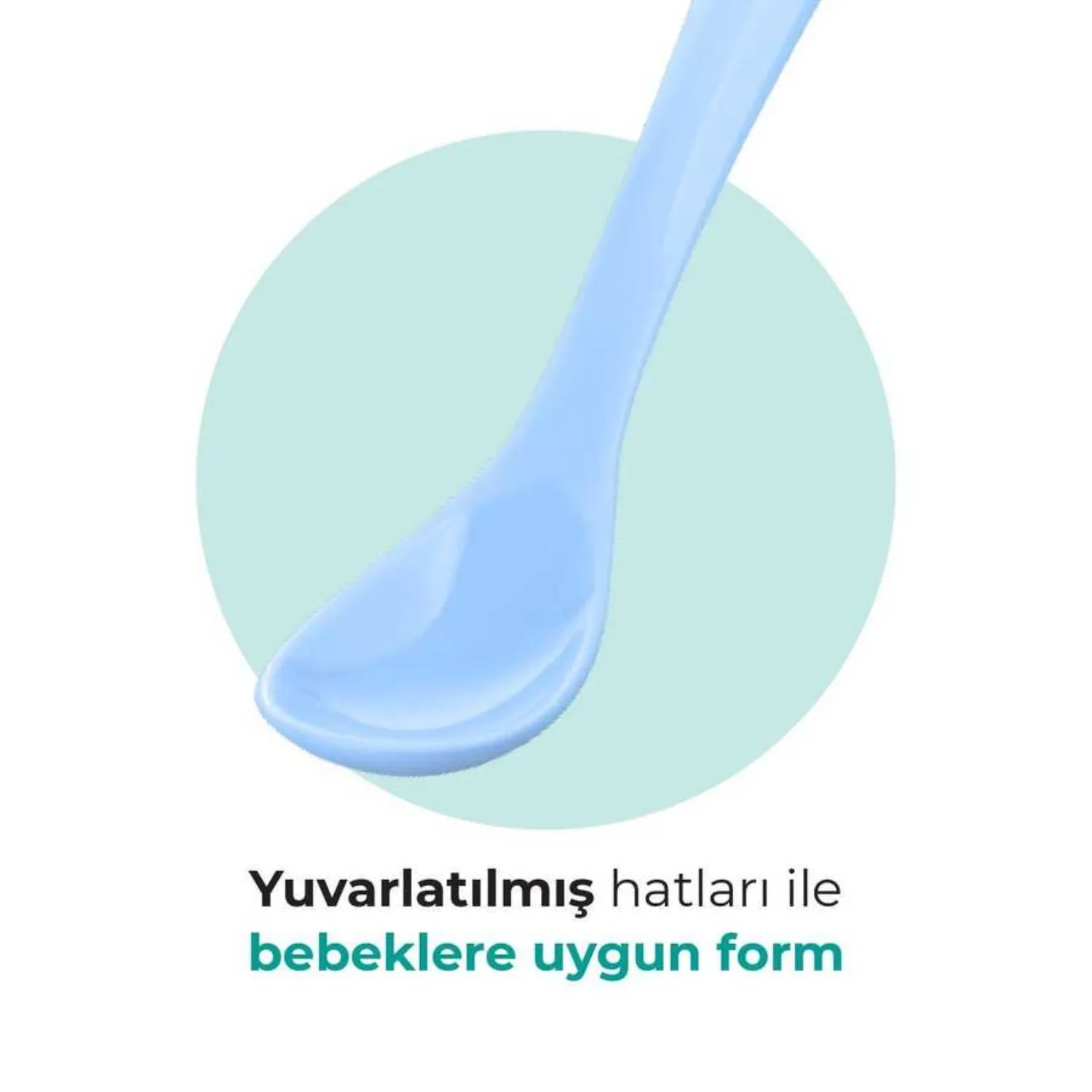 Mamajoo Beslenme Kaşığı&Saklama Kutusu Beyaz/Powder Blue 2li
