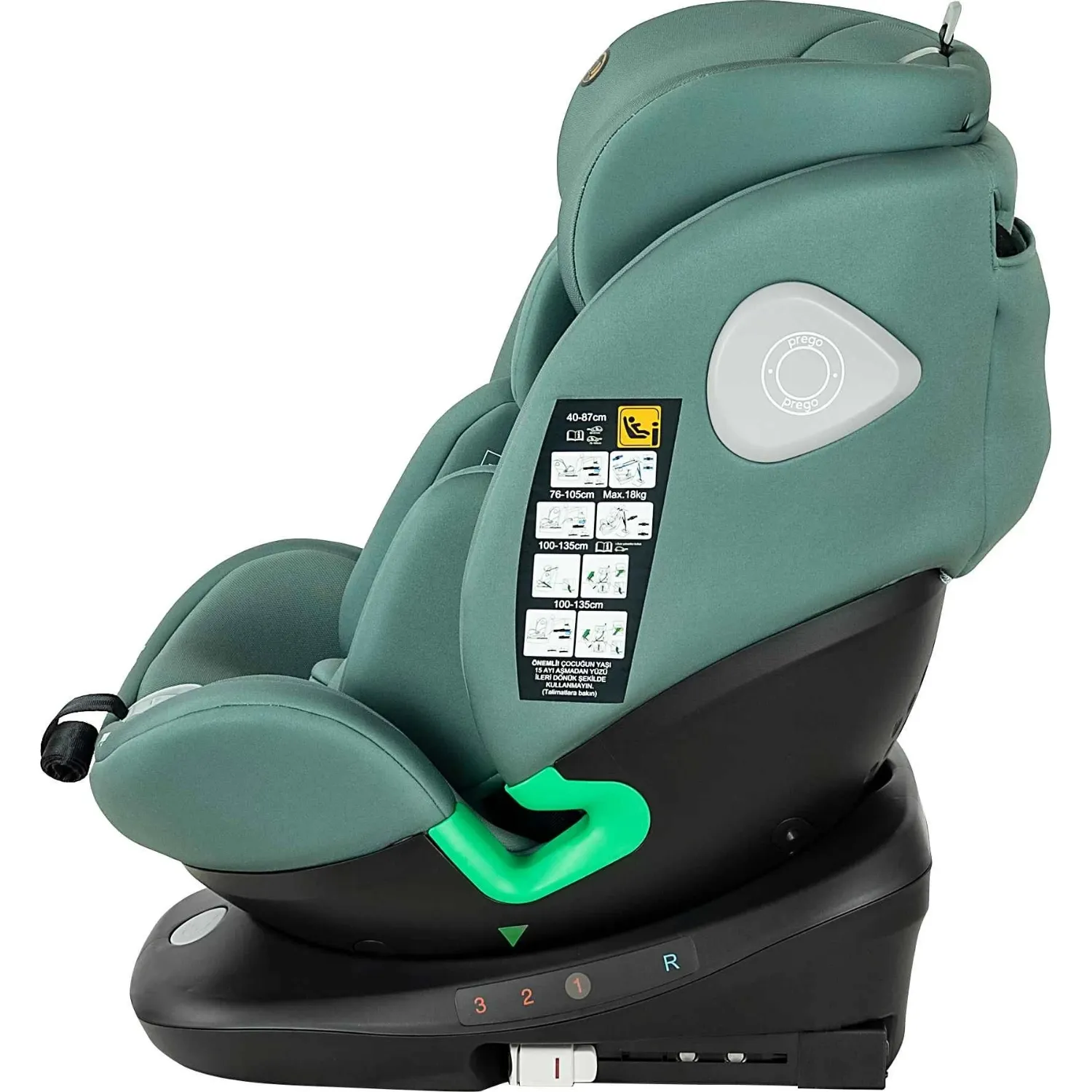 Prego Q9004 Tronfix I-Size Oto Koltuğu 0-36 Kg Yeşil