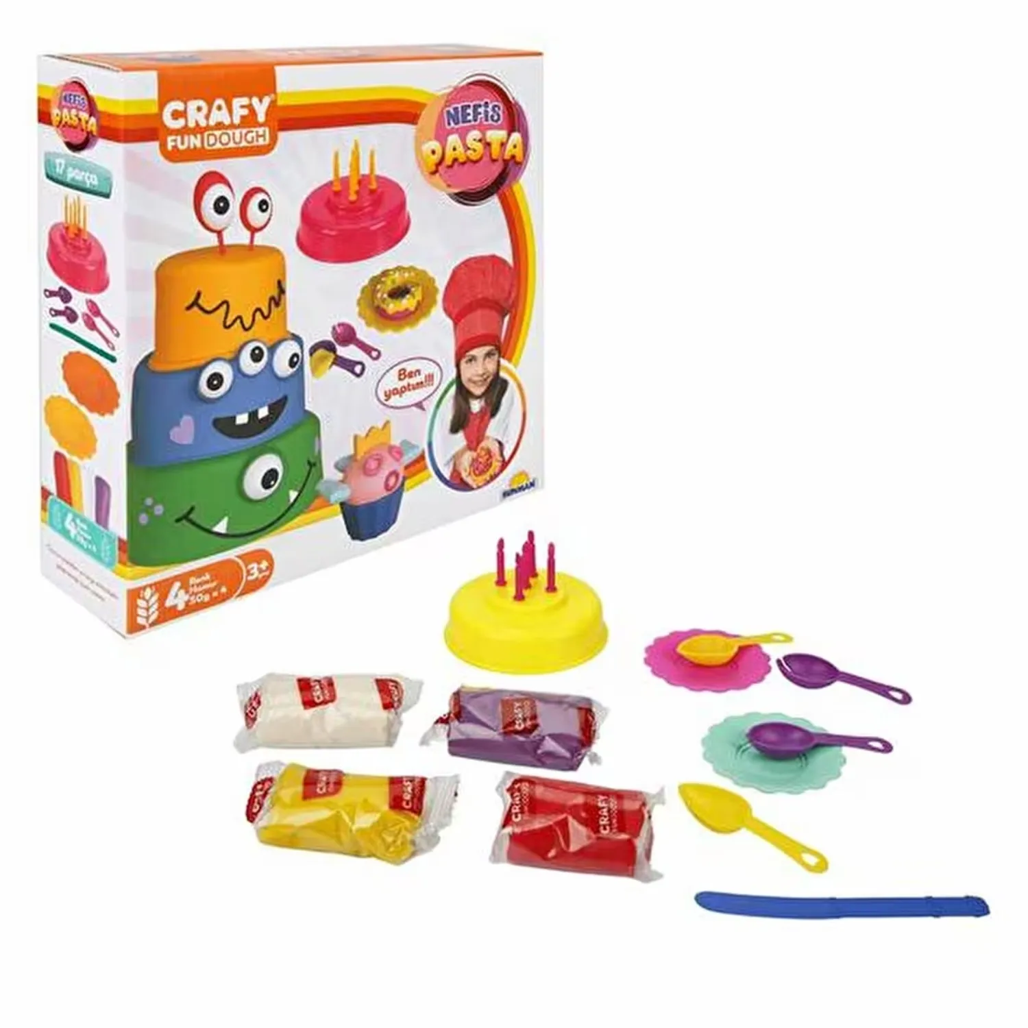 Crafy Nefis Pasta Oyun Hamur Seti 17 Parça 200 gr