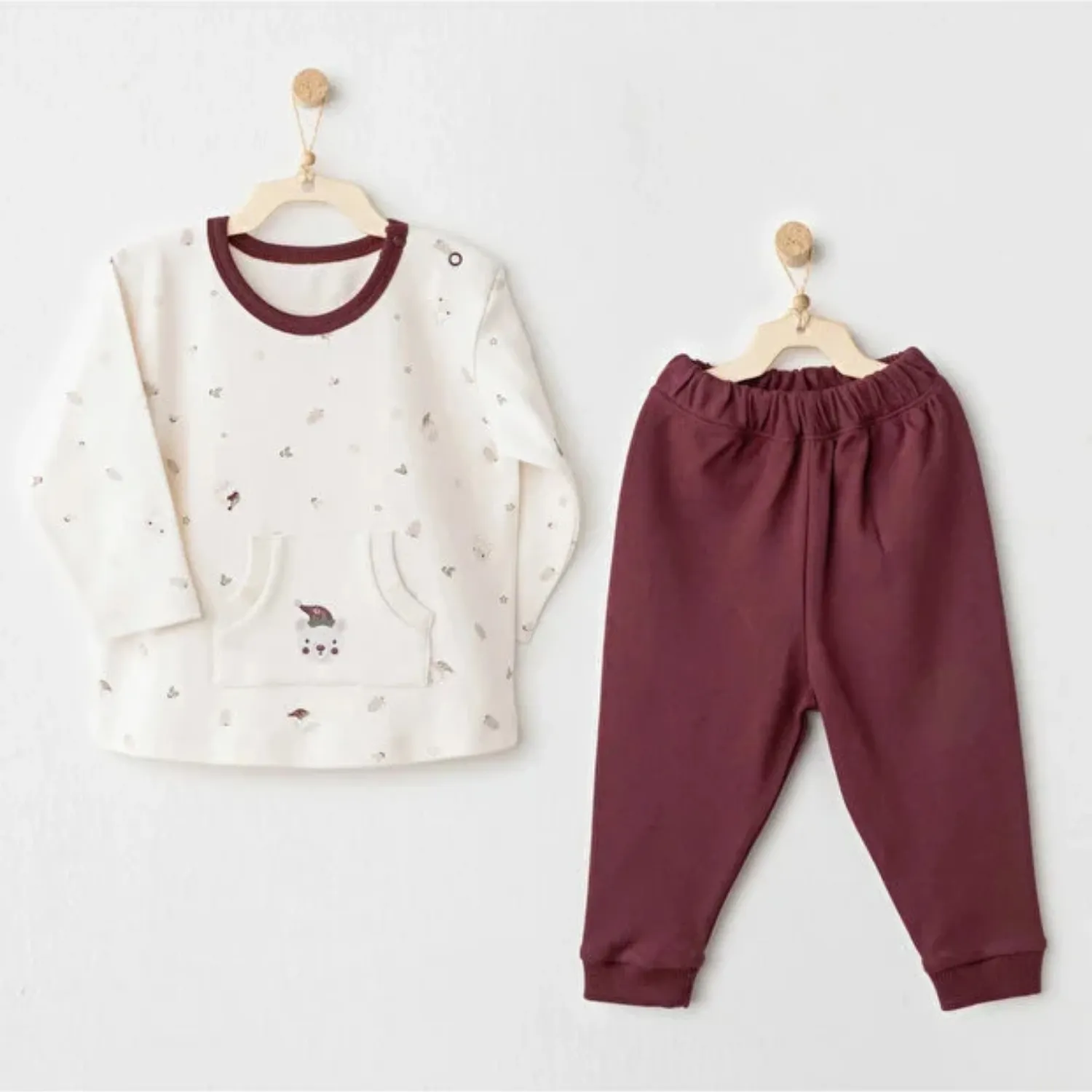 Andy Wawa 2li Takım My 1st Wardrobe Bordo - Ekru