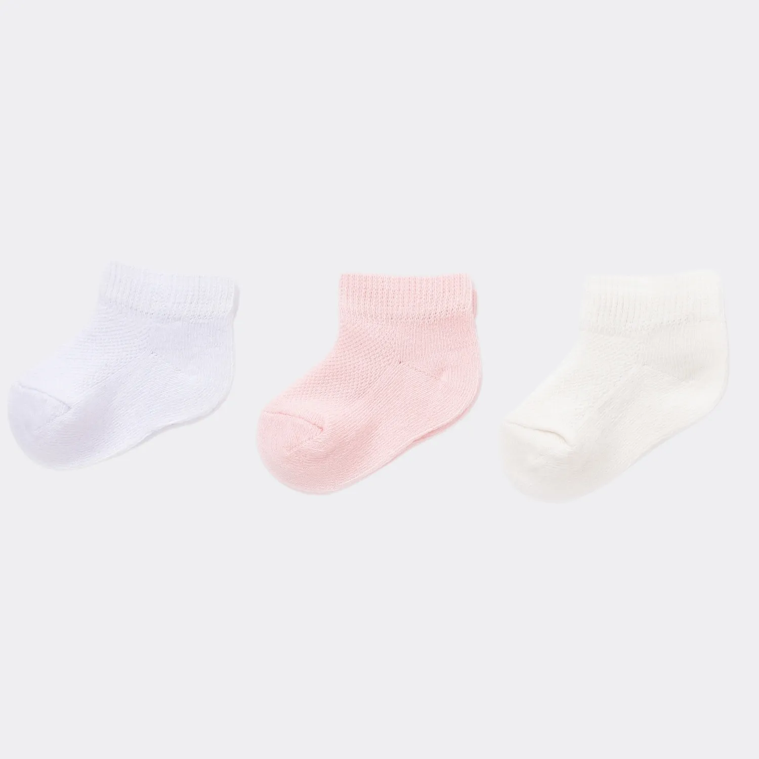 Bibaby Organik Çorap Soket 3lü Summer Pembe
