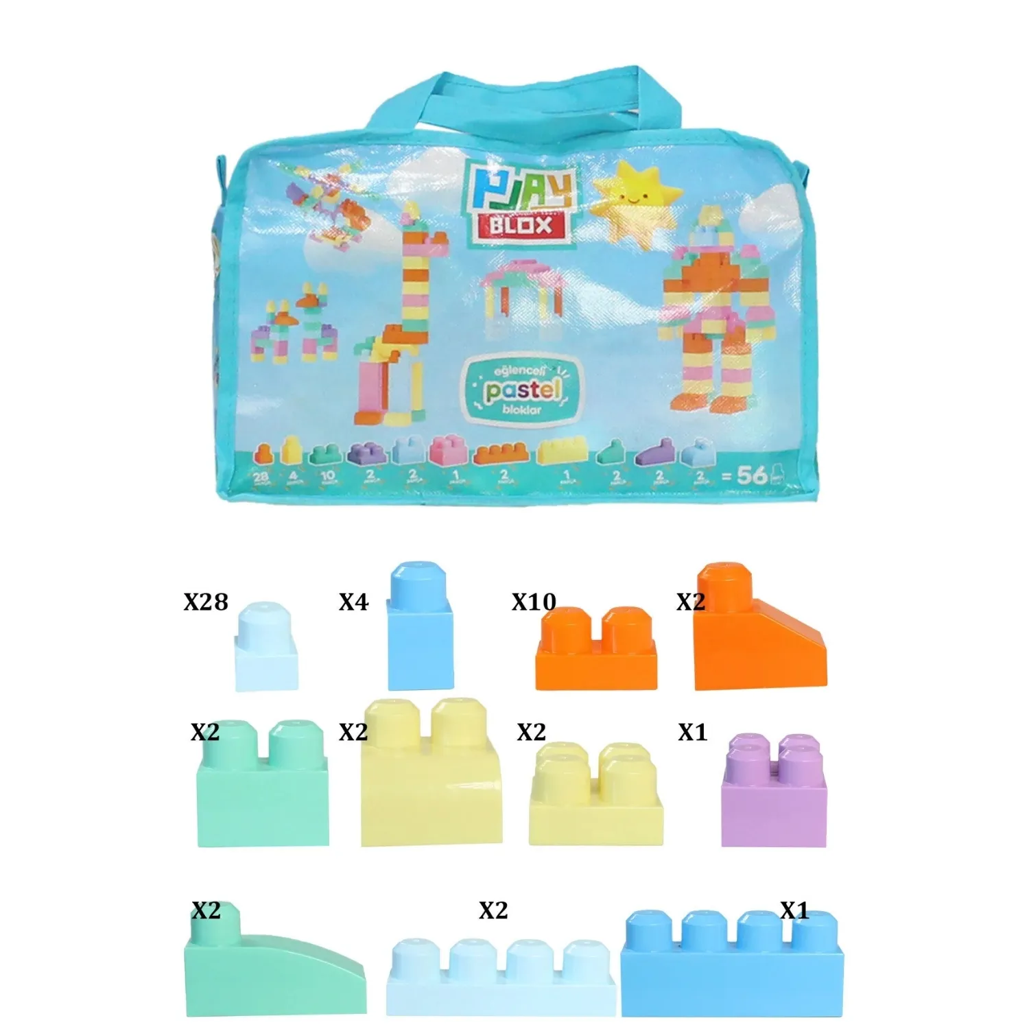 Playblox Blok Pastel 56 Parça
