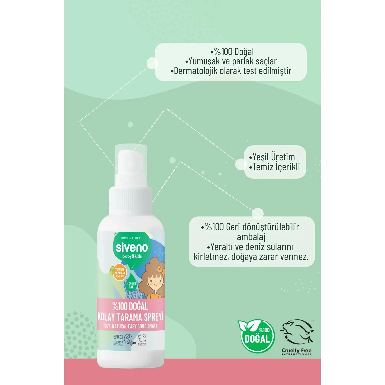 Siveno %100 Doğal Bebek Kolay Tarama Spreyi 100ml