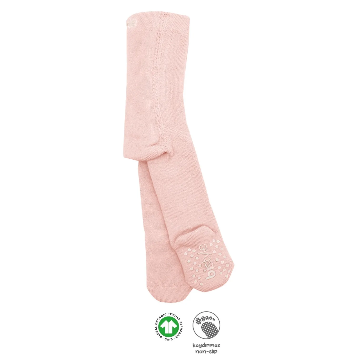 Bibaby Organik Çorap Soket Kaymaz Havlu Bistyle Pembe