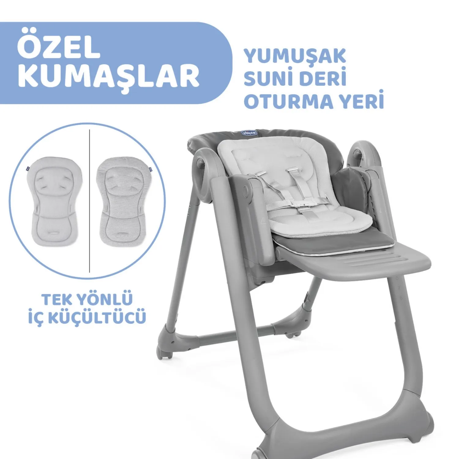 Chicco Polly Magic Fonksiyonel Mama Sandalyesi Dark Grey