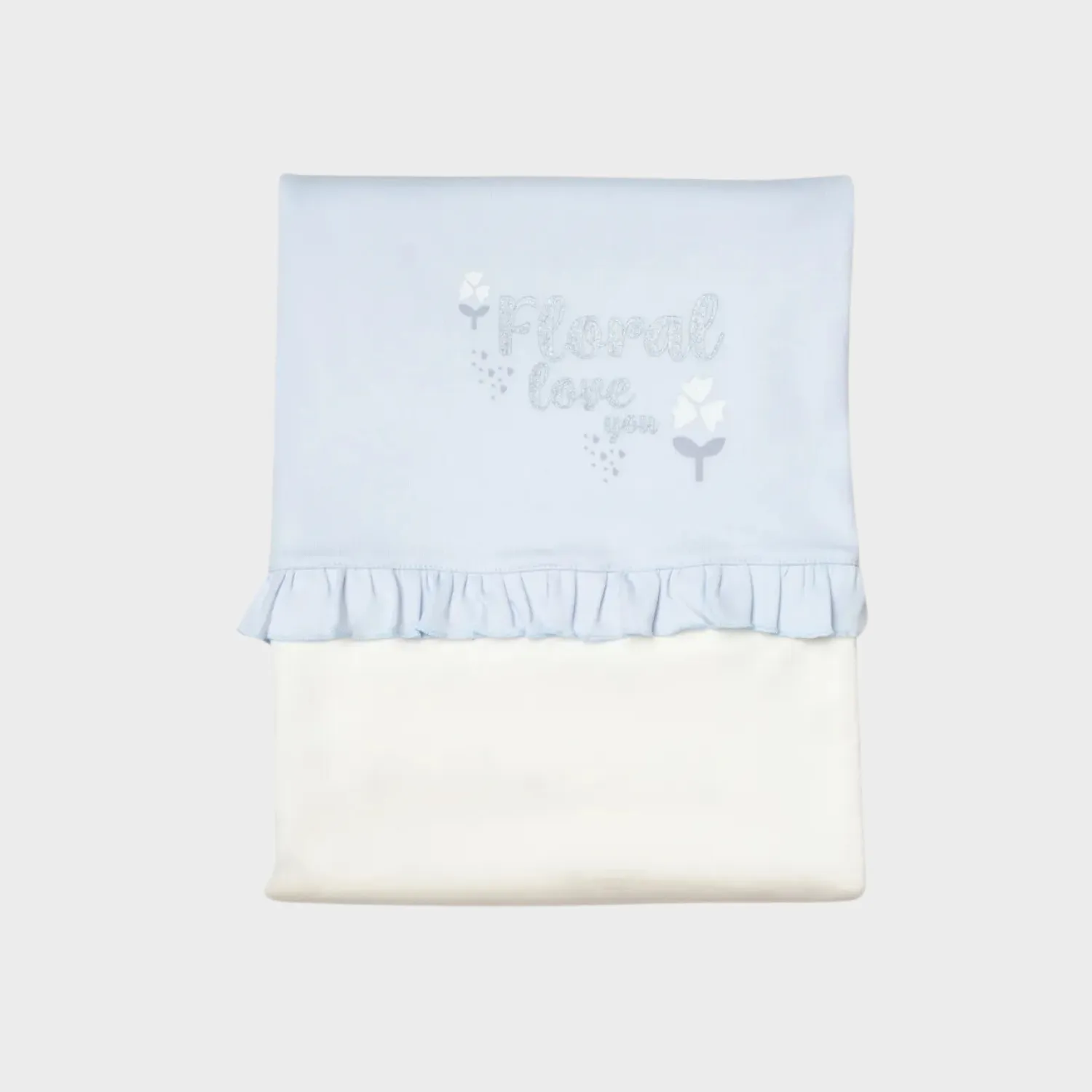 Bibaby Organik Battaniye Love Floral Ekru - Lila