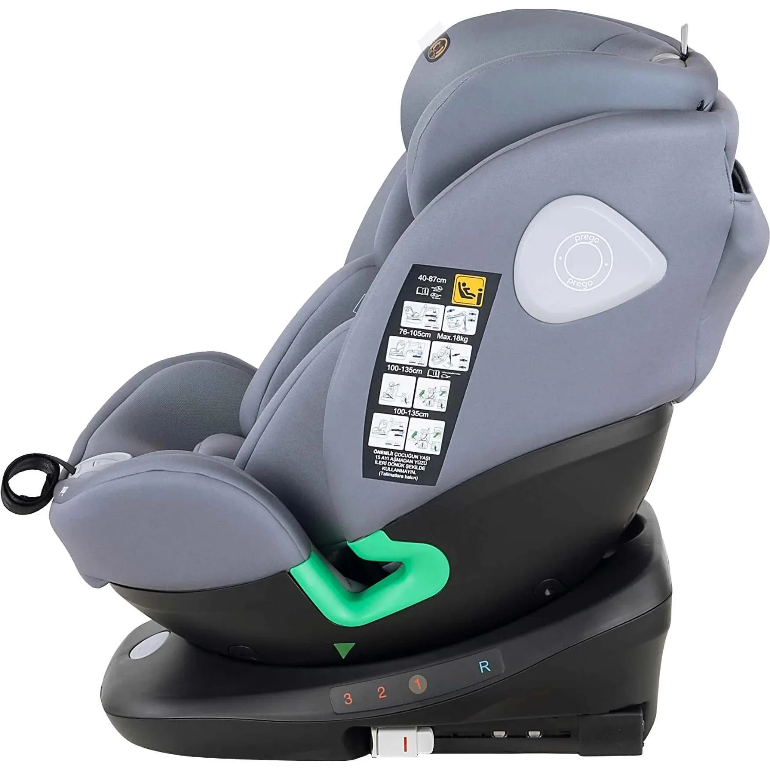 Prego Q9004 Tronfıx I-Size Oto Koltuğu Gri
