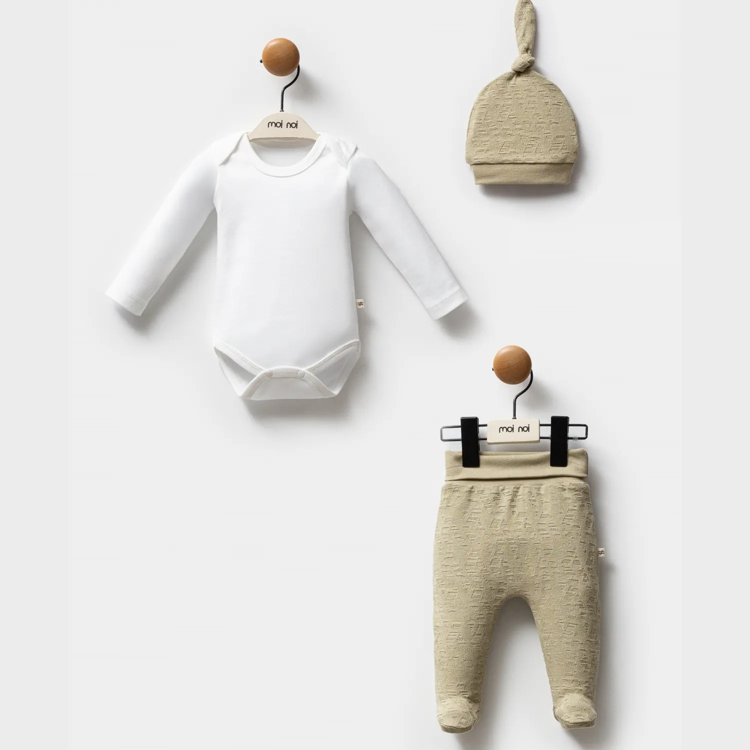 Moi Noi Zıbın Takımı 3lü Ekru